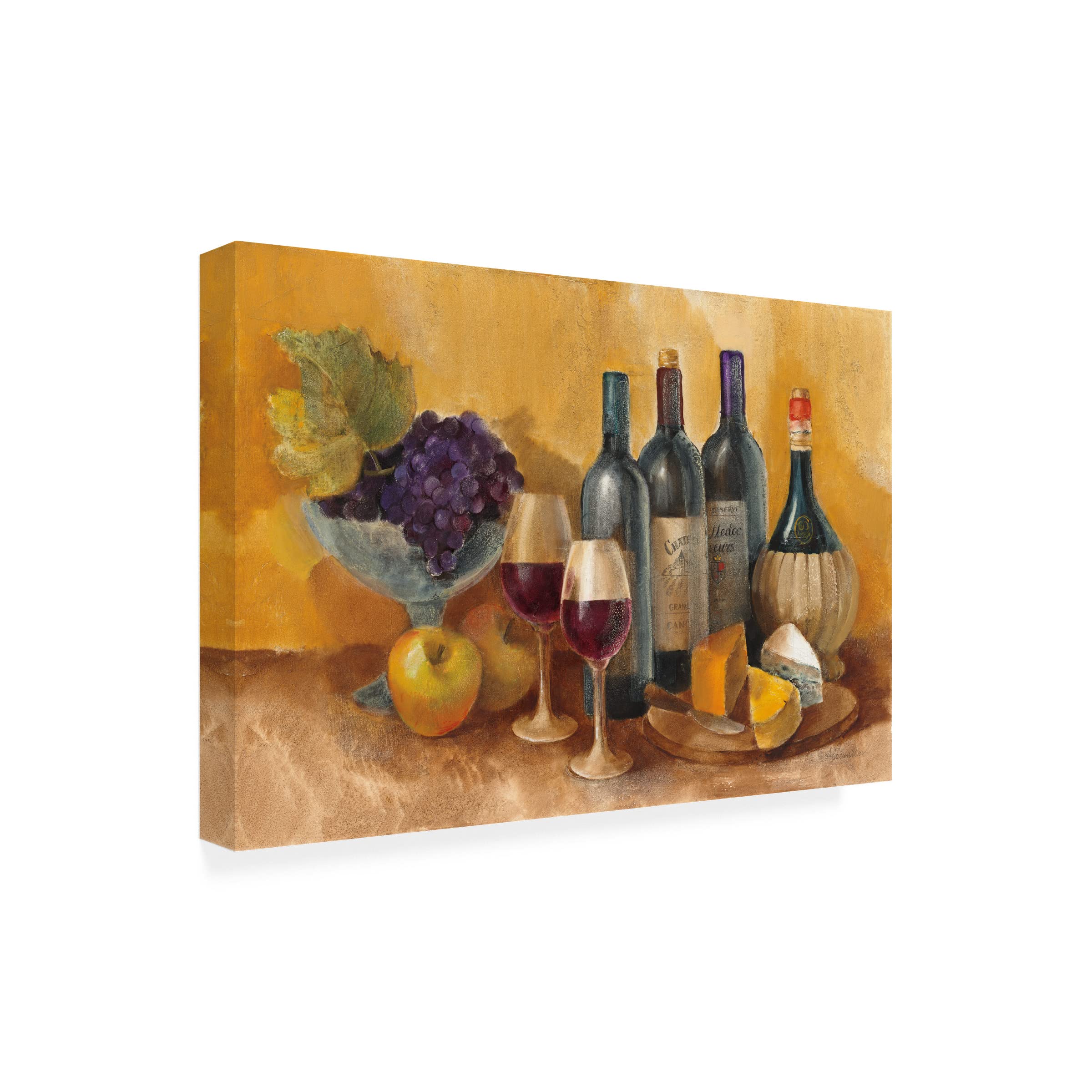 Trademark Fine Art 'Wine and Fruit I v2' Canvas Wall Art by Albena Hristova - Perfect for Dining Room, Kitchen Decor & Home Interior Design