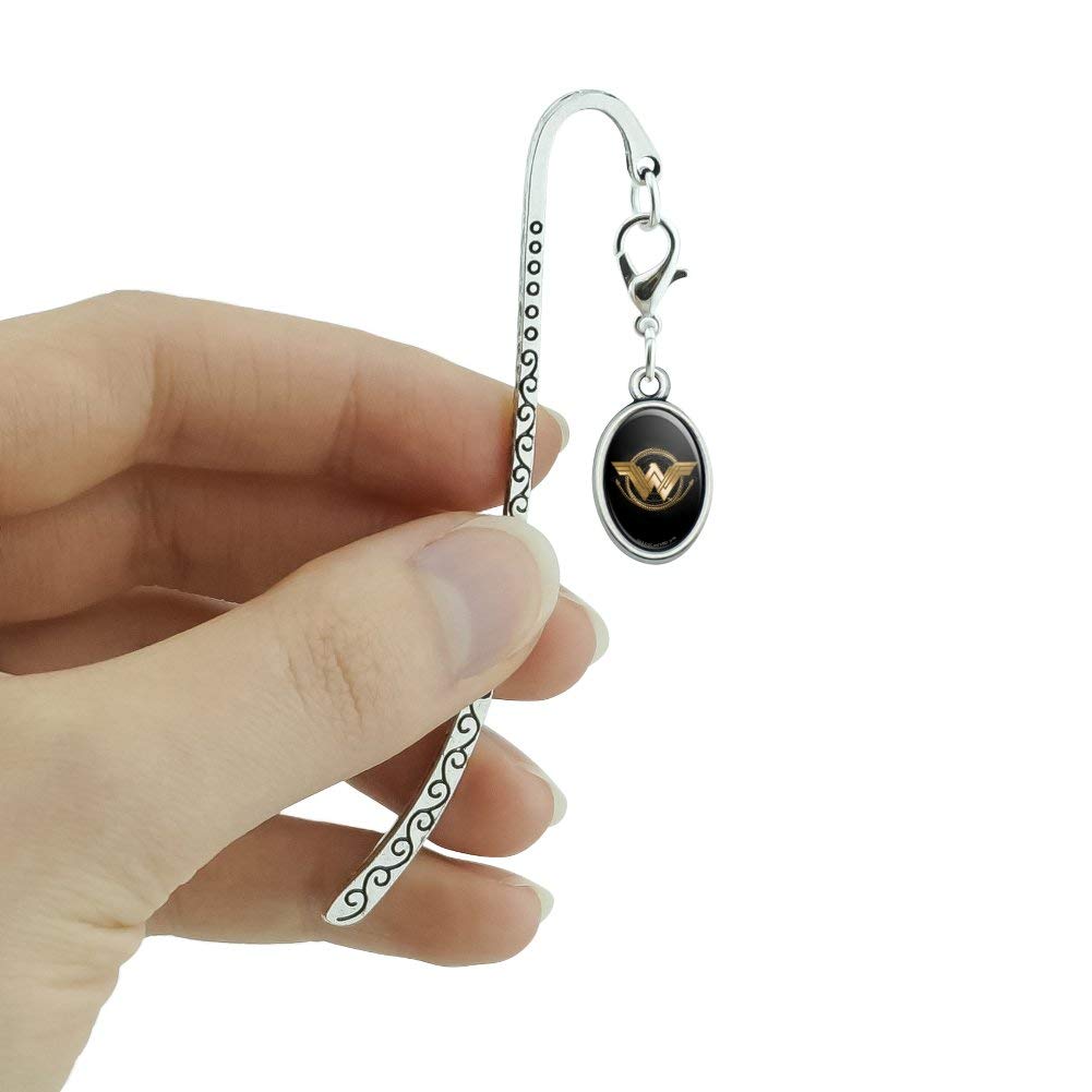 Wonder Woman Golden Lasso Logo Metal Bookmark - DC Comics Collectible Book Marker with Oval Charm - Perfect for Superhero Fans, Book Lovers & Gift Giving