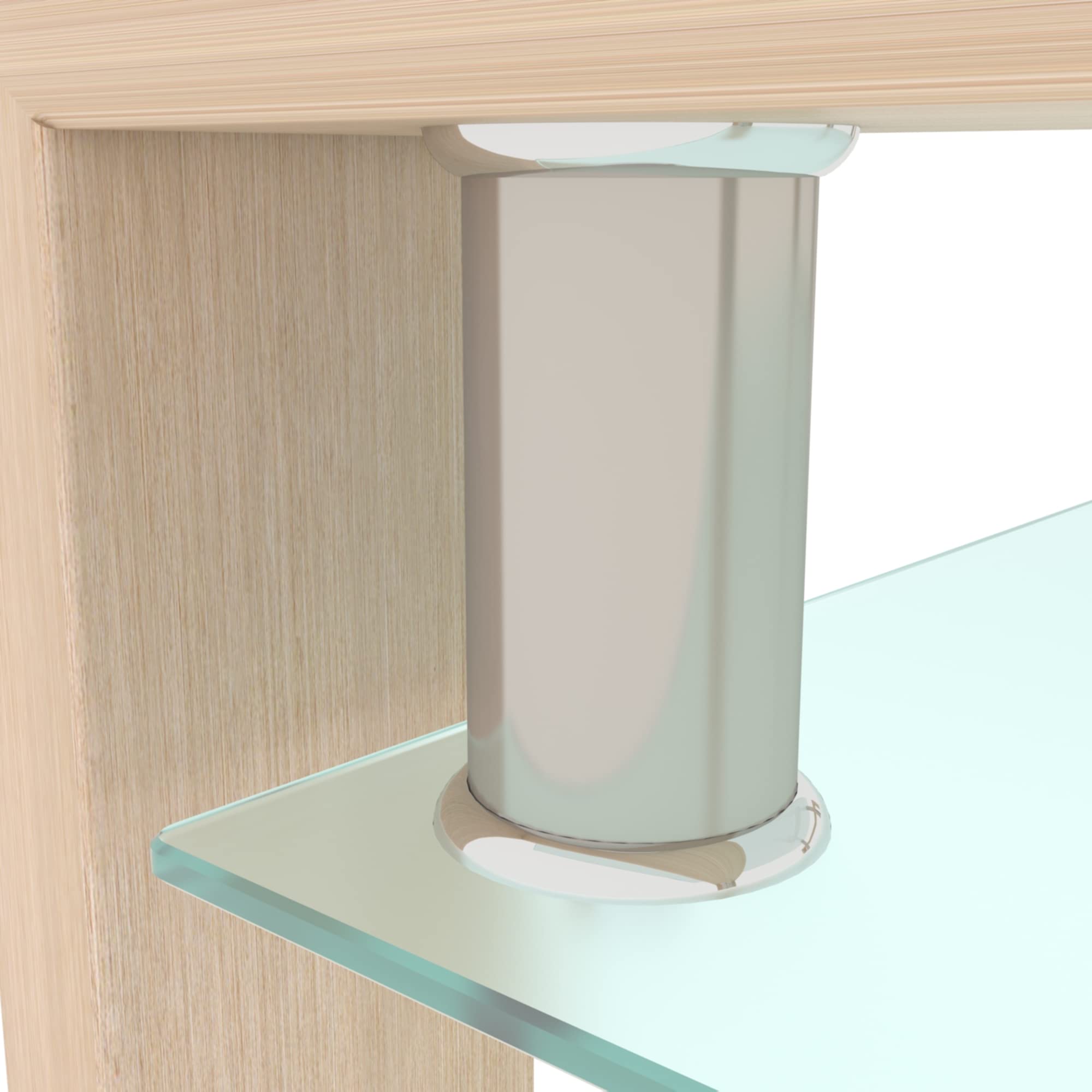 Modern Glass Coffee Table with Storage Shelf - Rectangle Living Room Center Table with Metal Tube Legs & 8mm Tempered Glass - Perfect for Tiny Homes, Apartments, and Reception Areas - Durable Side Table for Coffee, Books, and Decor