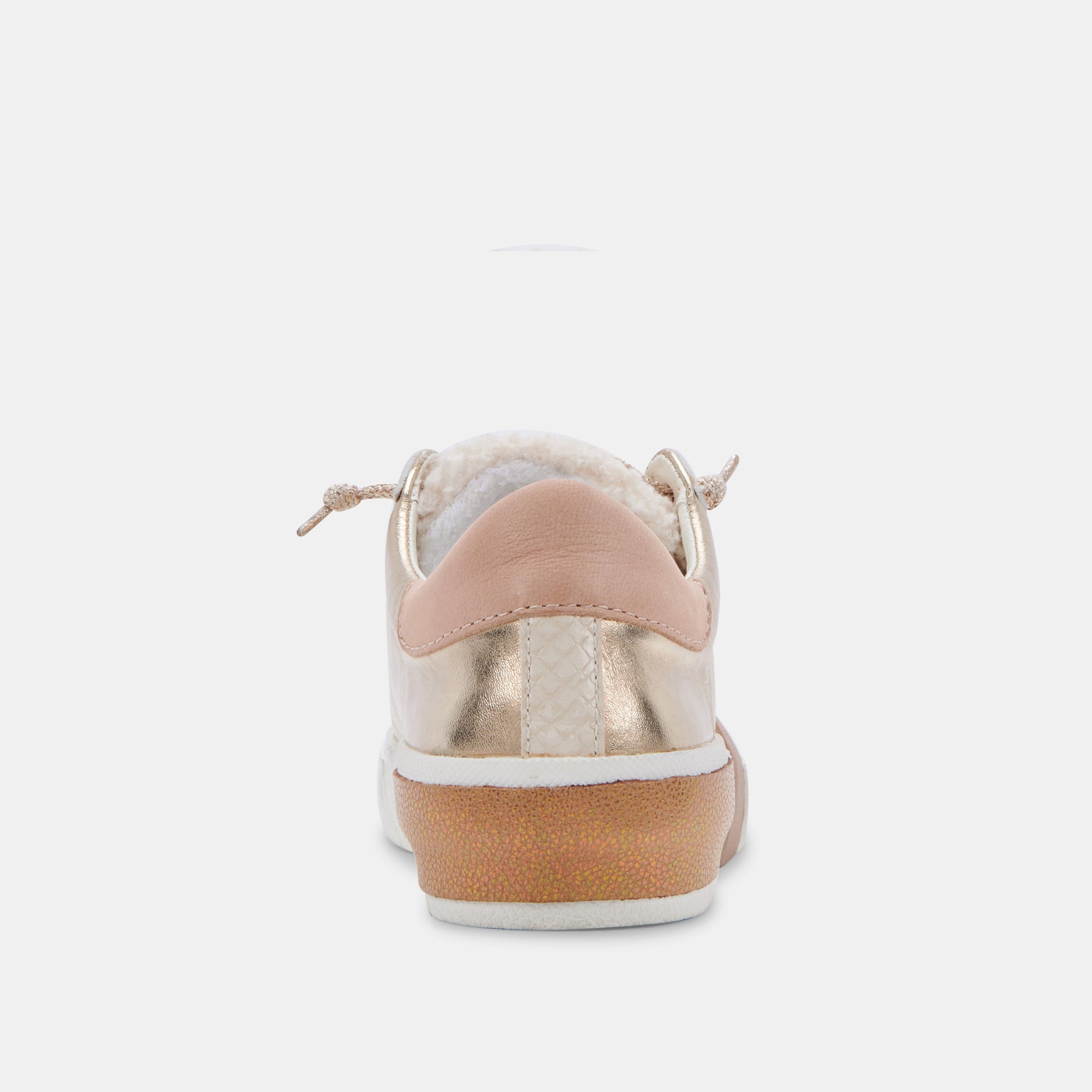 ZINA Women's Gold Leather Plush Sneakers - Comfortable Casual Shoes for Walking, Running & Everyday Wear