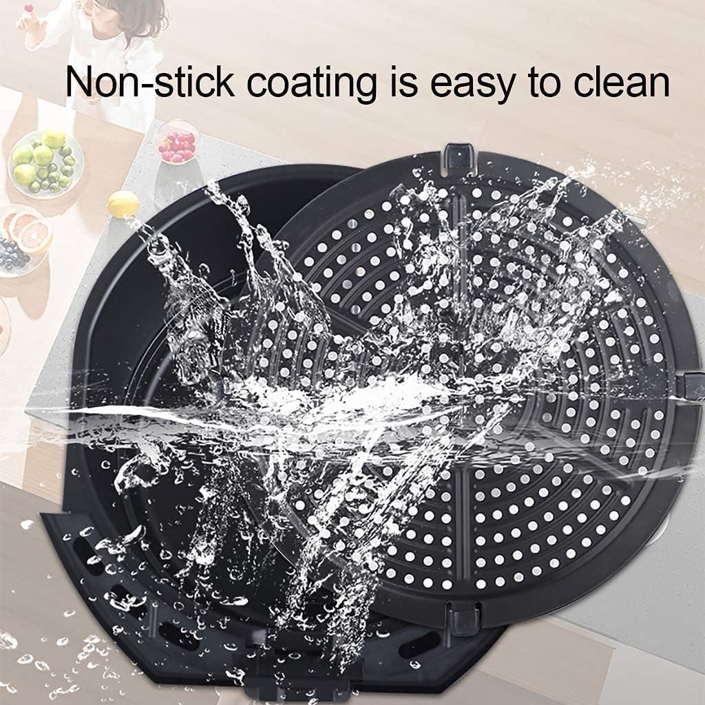 Compact Air Fryer 1400W - Electric Hot Oven & Oil-Free Cooker with Easy Knob Controls for Roasting, Baking, Dehydrating & Warming - Perfect for Healthy Cooking, Meal Prep & Small Kitchens - Black
