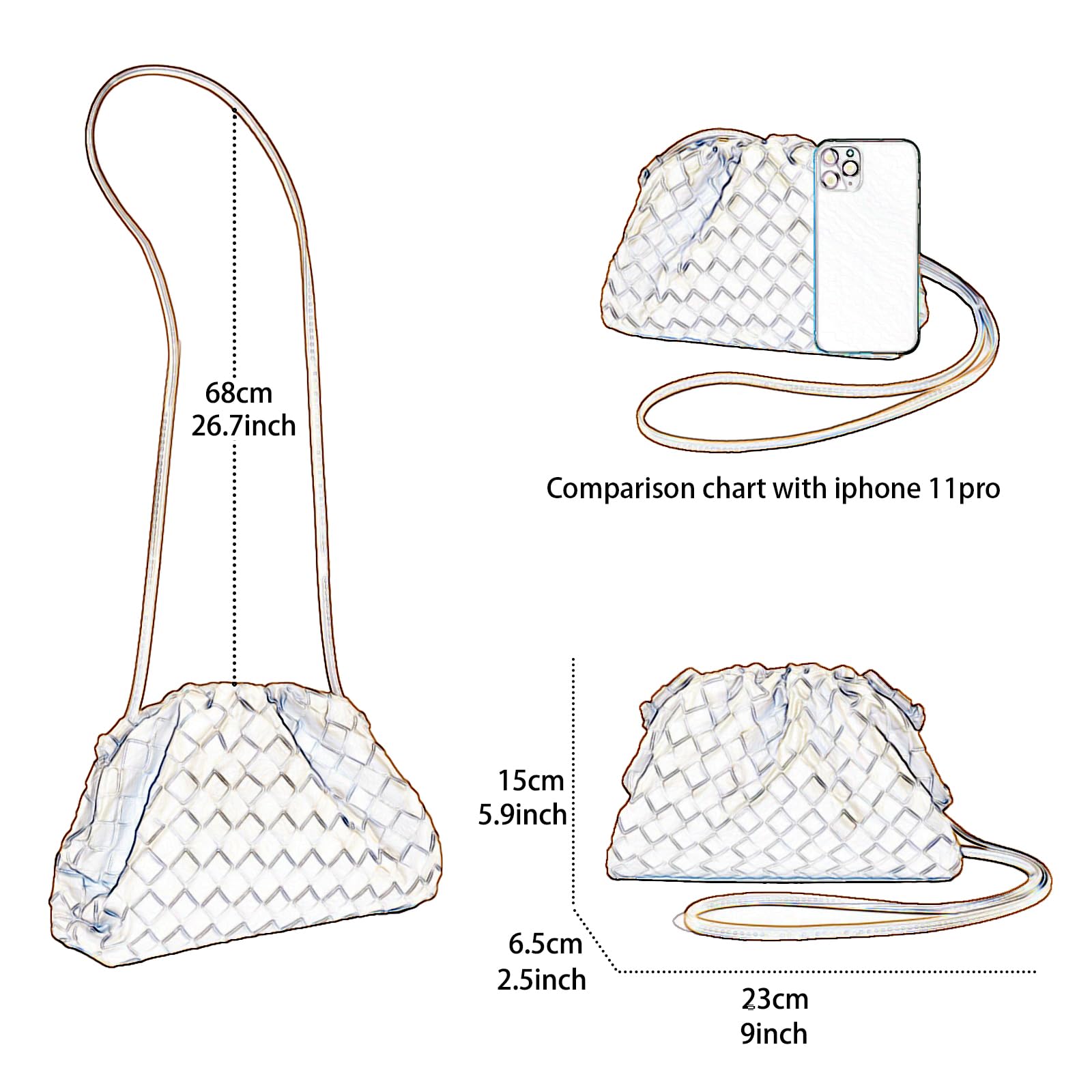 Stylish Woven Dumpling Bag for Women - Elegant Clutch Purse & Soft Cloud Crossbody Handbag - Perfect for Daily Use, Shopping, and Evening Events