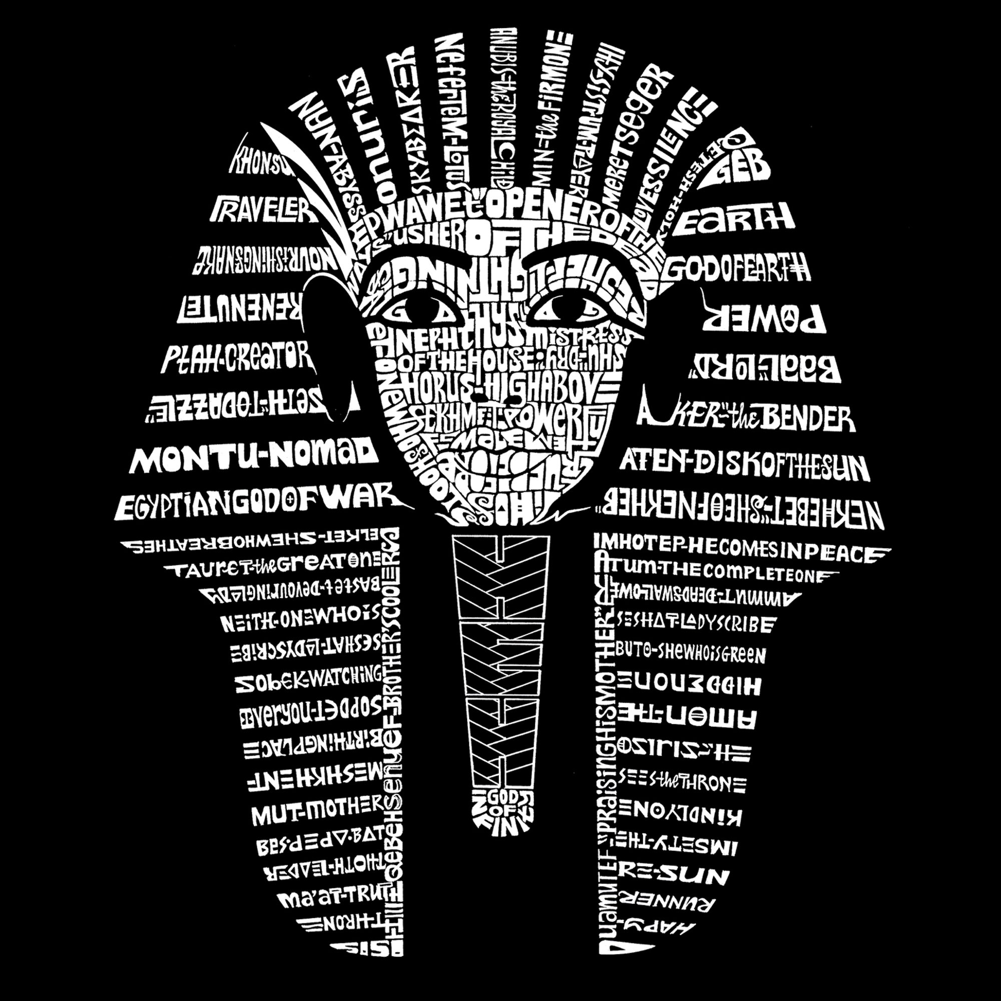 LA POP ART Men's Word Art Hooded Sweatshirt - King TUT Graphic Pullover | Vintage Streetwear Hoodie for Casual Wear & Urban Fashion