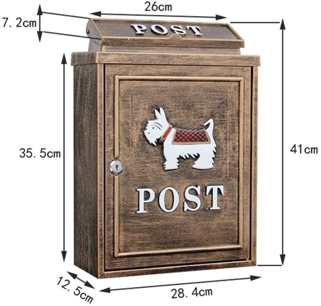 Waterproof Outdoor Mailbox with Lock - Durable Rainproof Newspaper & Letter Box for Villa, Garden, or Wall Mount - Black - Perfect for Home, Office, and Secure Mail Delivery