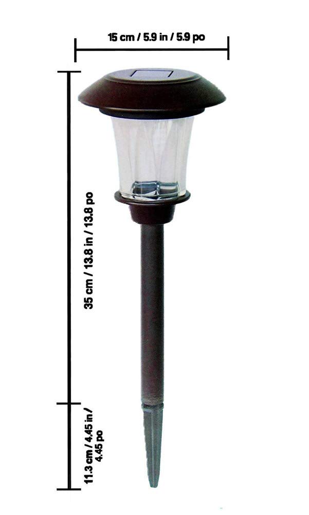 Alpan 10192 8 LED Solar Pathway Lights - Weatherproof Outdoor Landscape Lighting for Garden, Walkway, Driveway - Oil Rubbed Bronze Finish - Ideal for Patio, Yard, and Sidewalk Decor
