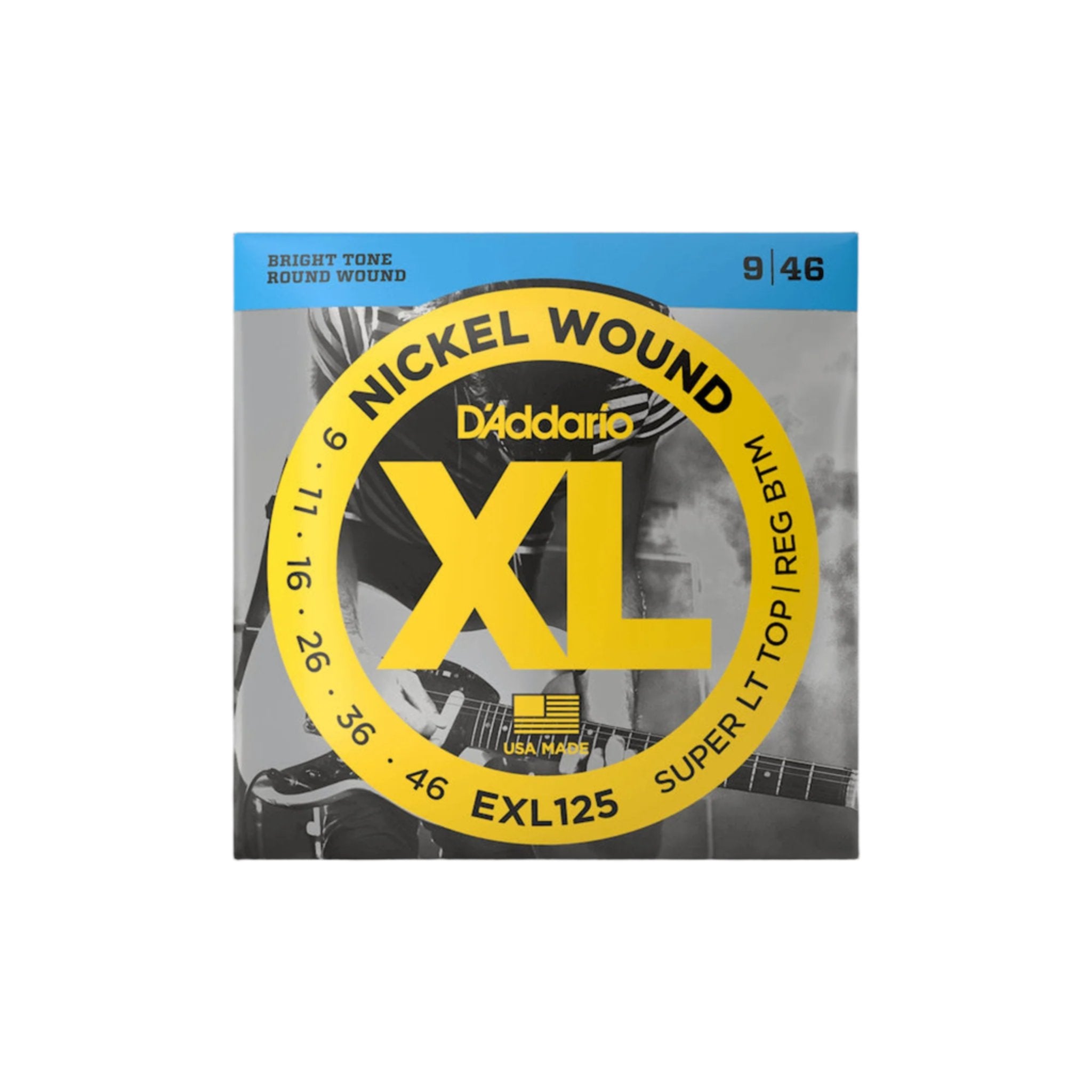 D'Addario EXL125 Electric Guitar Strings - 9-46 Gauge, Nickel Wound for Bright Tone & Longevity - Perfect for Rock, Blues & Metal Performances