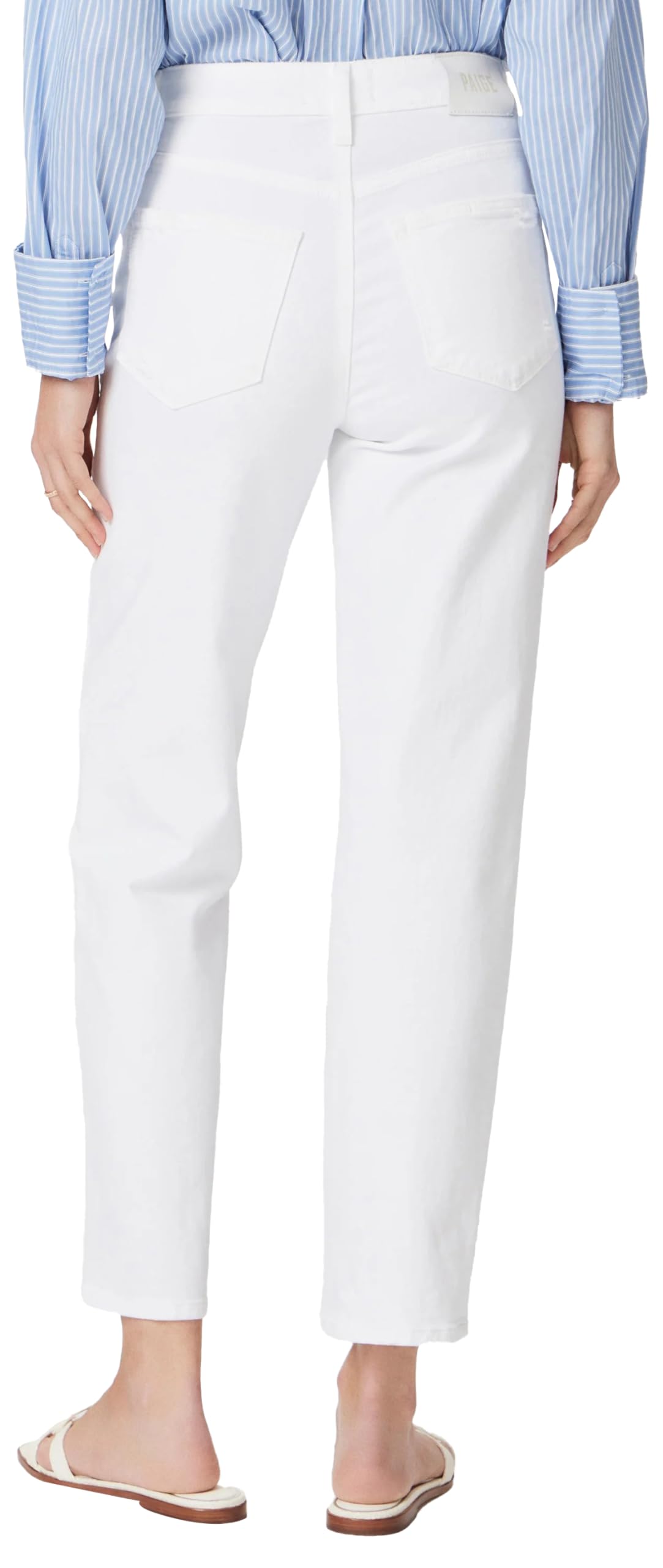 PAIGE Women's Sarah Straight Ankle Jeans - High Waist Slim Fit Denim Pants for Casual Wear & Everyday Outfits