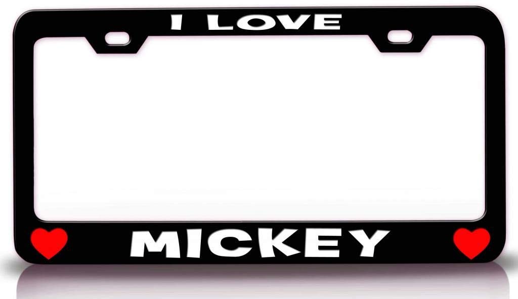 Mickey Mouse Romantic Metal License Plate Frame for Car, SUV, Truck - Disney Lover Gift - Perfect for Road Trips & Disney Vacations
