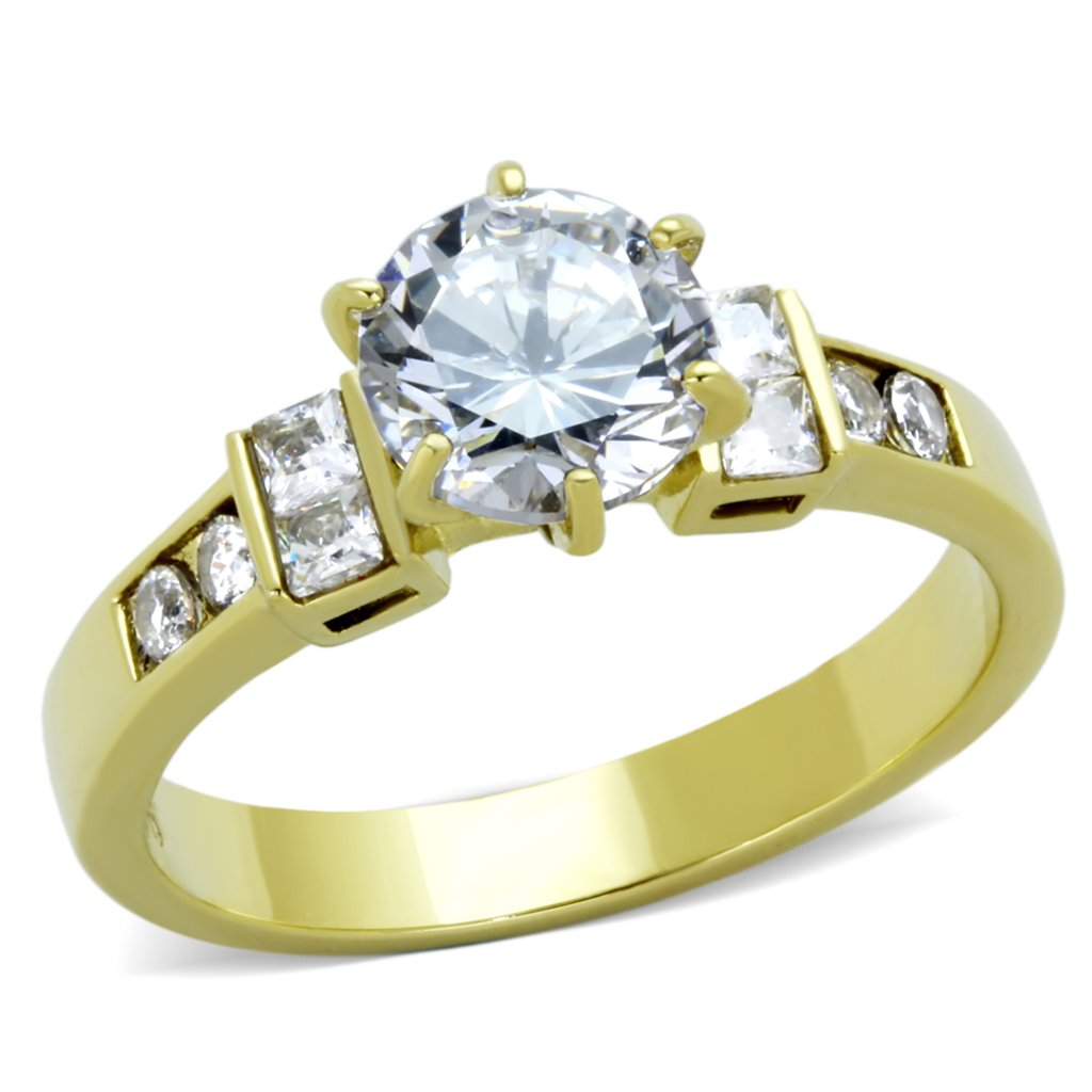 Marimor 316L Stainless Steel Women's Engagement Ring - 1.25ct Cubic Zirconia Gold Plated Wedding Band for Women | Perfect for Proposals, Anniversaries & Everyday Elegant Wear