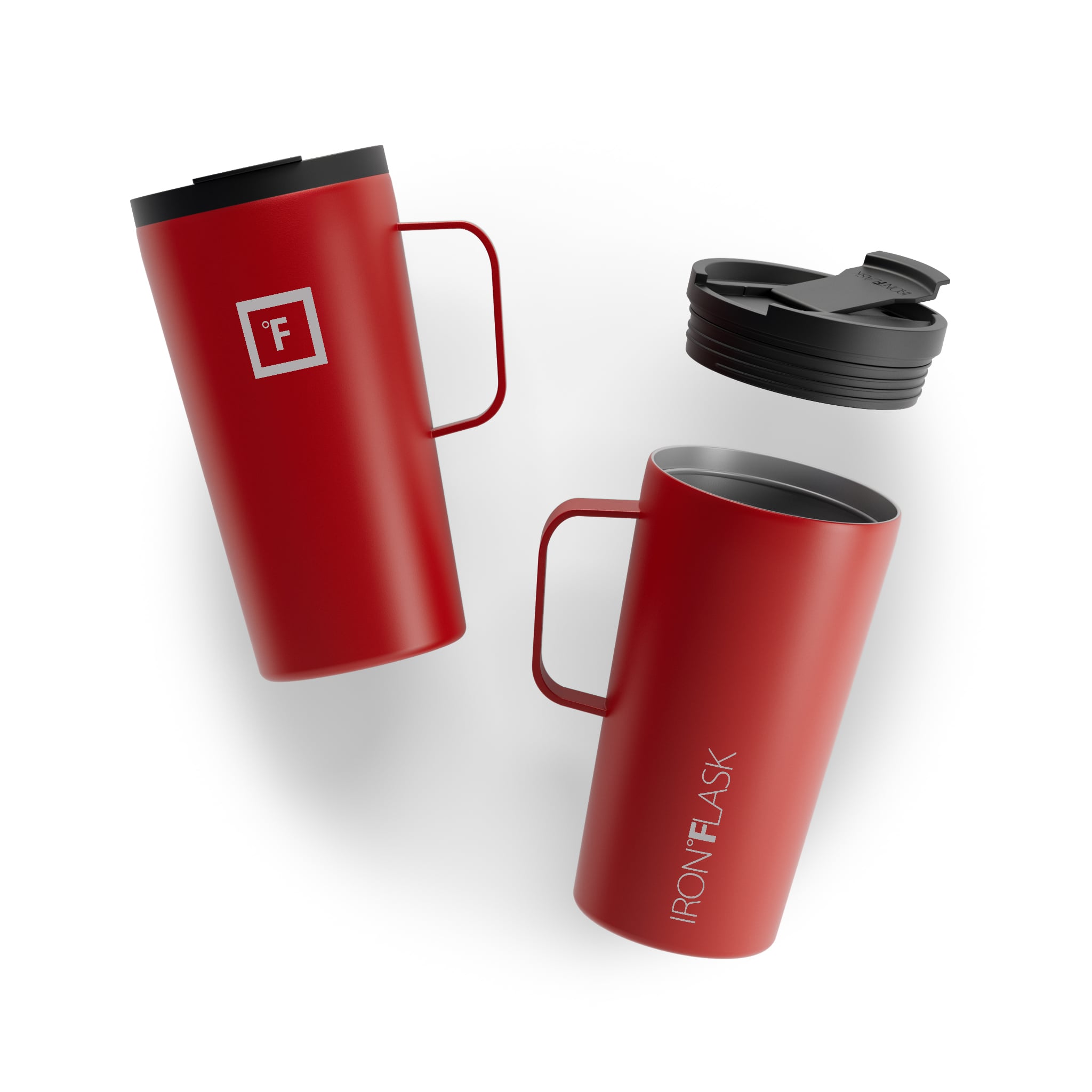 16 Oz Grip Coffee Mug 2.0 - Non-Slip Handle, Durable Ceramic Travel Mug for Hot & Cold Drinks - Perfect for Office, Commute, Camping and Outdoor Activities