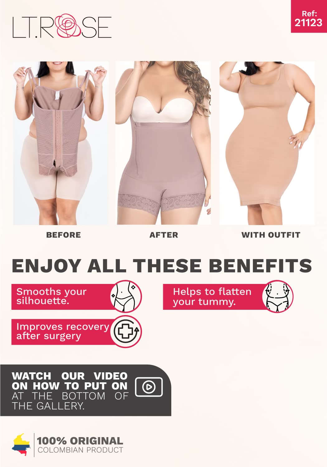 LT.ROSE Postpartum Shapewear for Women - Colombian Fajas Tummy Control Girdle for Post Pregnancy Recovery & Body Shaping | Perfect for Everyday Wear, Post-Surgery Support & Special Occasions