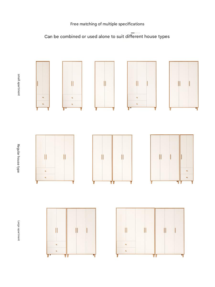 Stylish Oak & Poplar Solid Wood Modern Wardrobe - Spacious Storage for Bedroom, Closet Organization & Home Decor