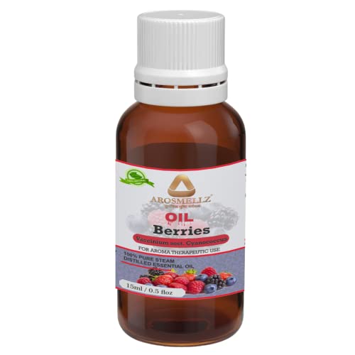 AROSMELLZ Berries Essential Oil 100% Pure Natural Undiluted Therapeutic Grade - Aromatherapy, Relaxation, Skin Care, Diffusers, Lotions, Soaps, Perfume (15ml) - Perfect for Home Spa, Massage & DIY Beauty Products