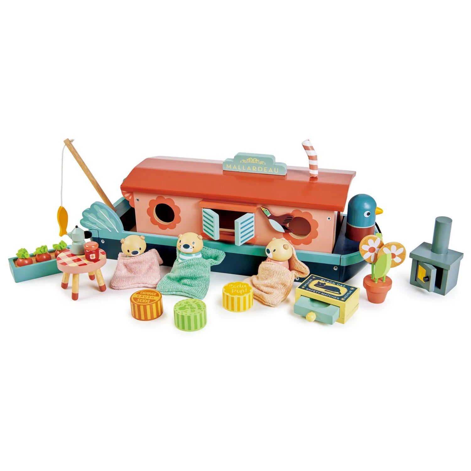 Little Otter Canal Boat - Premium Wooden Toy Boat for Kids | Perfect for Bathtub Play, Pool Fun & Outdoor Water Adventures