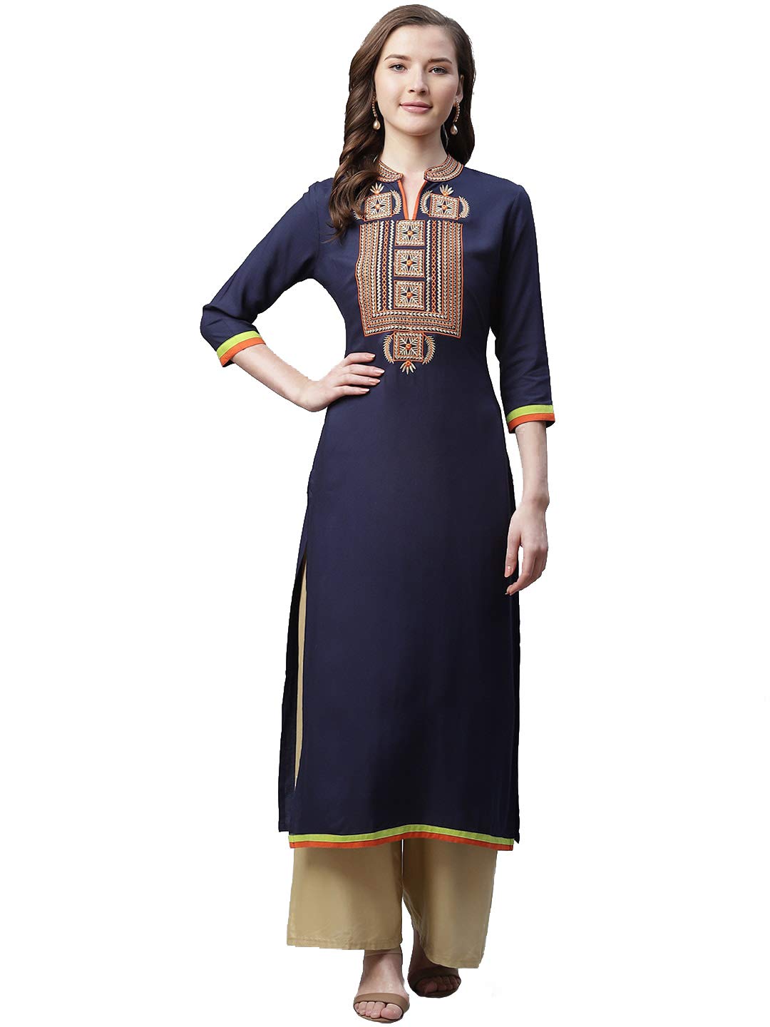 Stylish Aprique FAB Indian Tunic Tops for Women | Soft Rayon Kurti | Comfortable & Elegant Ethnic Wear for Casual Outings, Office Wear & Festive Occasions