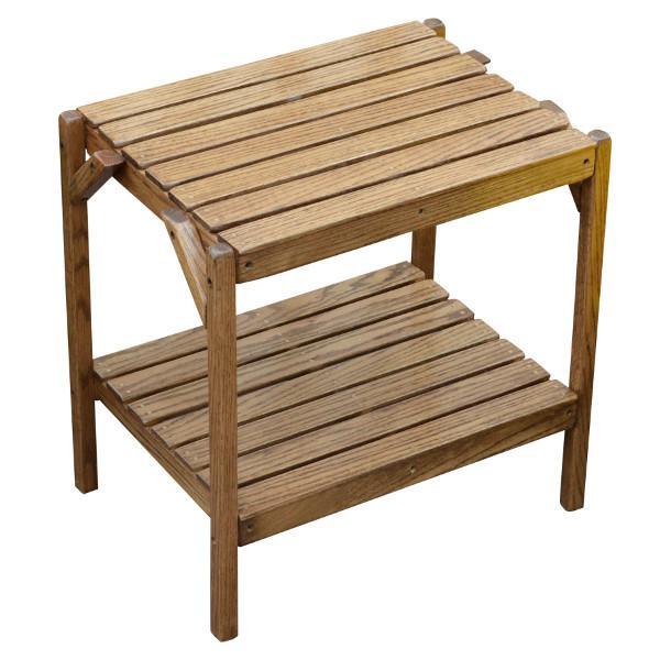 Solid Oak Wood End Table - Rustic Side Table for Living Room, Bedroom, or Office - Handcrafted Wooden Nightstand with Sturdy Construction