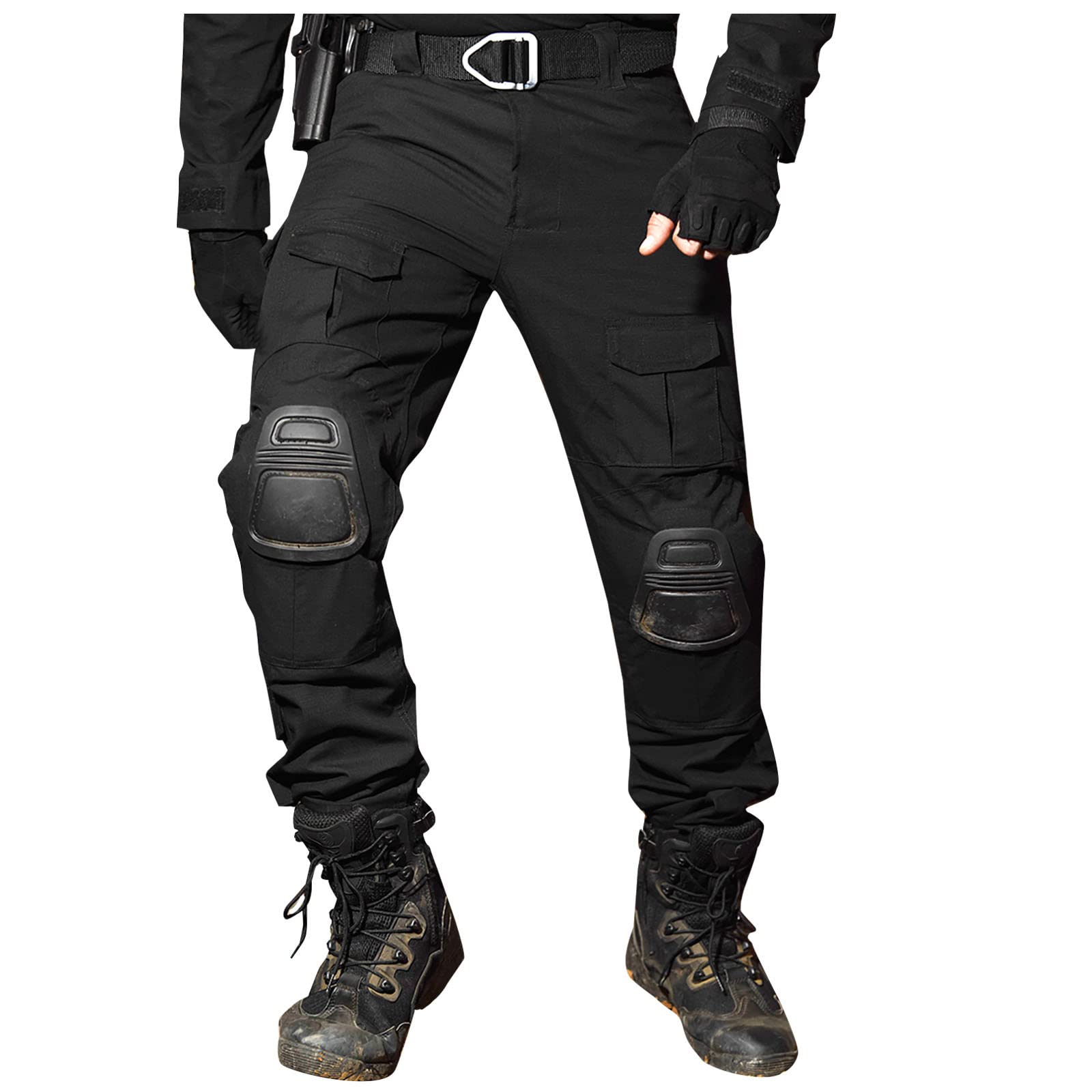 Hhaappyy Men's Flex Ripstop Tactical Pants - Stretch Camo Cargo Pants for Outdoor Hiking, Work & Utility | Lightweight Durable Tactical Trousers for Camping, Hunting & Everyday Wear