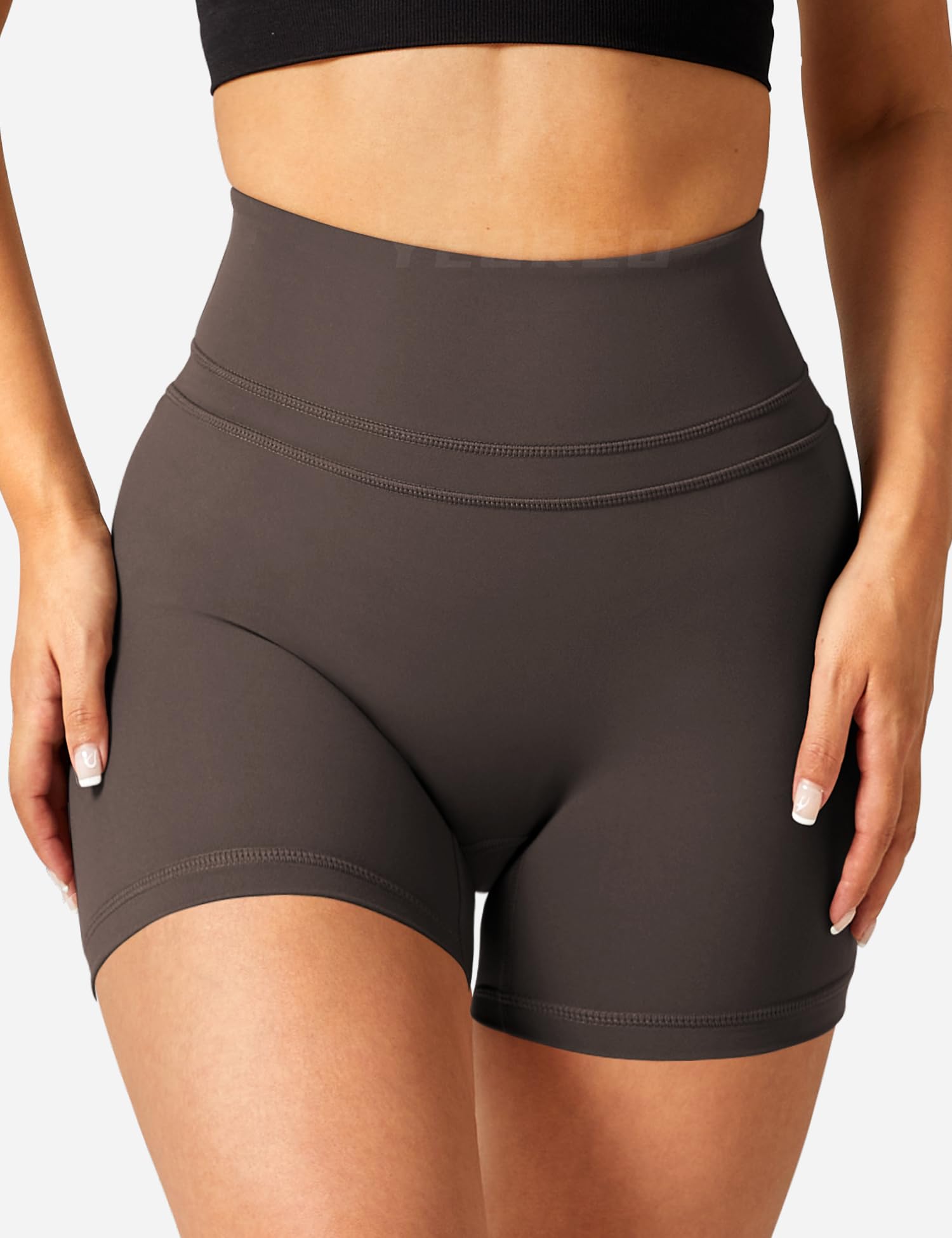 YEOREO Women's High Waisted Workout Biker Shorts - Athletic Scrunch Butt Running Gym & Yoga Shorts with Tummy Control - Perfect for Cycling, Fitness Training & Lounge Wear