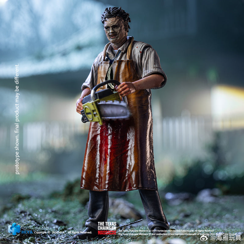 1/18 Scale HIYA 4-Inch Leatherface Action Figure - Texas Chainsaw Massacre Killer Mask Collectible for Horror Fans & Movie Enthusiasts | Perfect for Display, Cosplay & Halloween Decor
