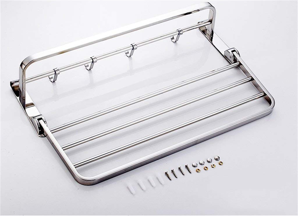 Double Layer Hanging Towel Rack - 2 Tier Bathroom Shelf Organizer with Towel Bar | Space Saving Bathroom Accessories for Towels, Robes & Decor | Perfect for Small Bathrooms, Apartments & Dorm Rooms