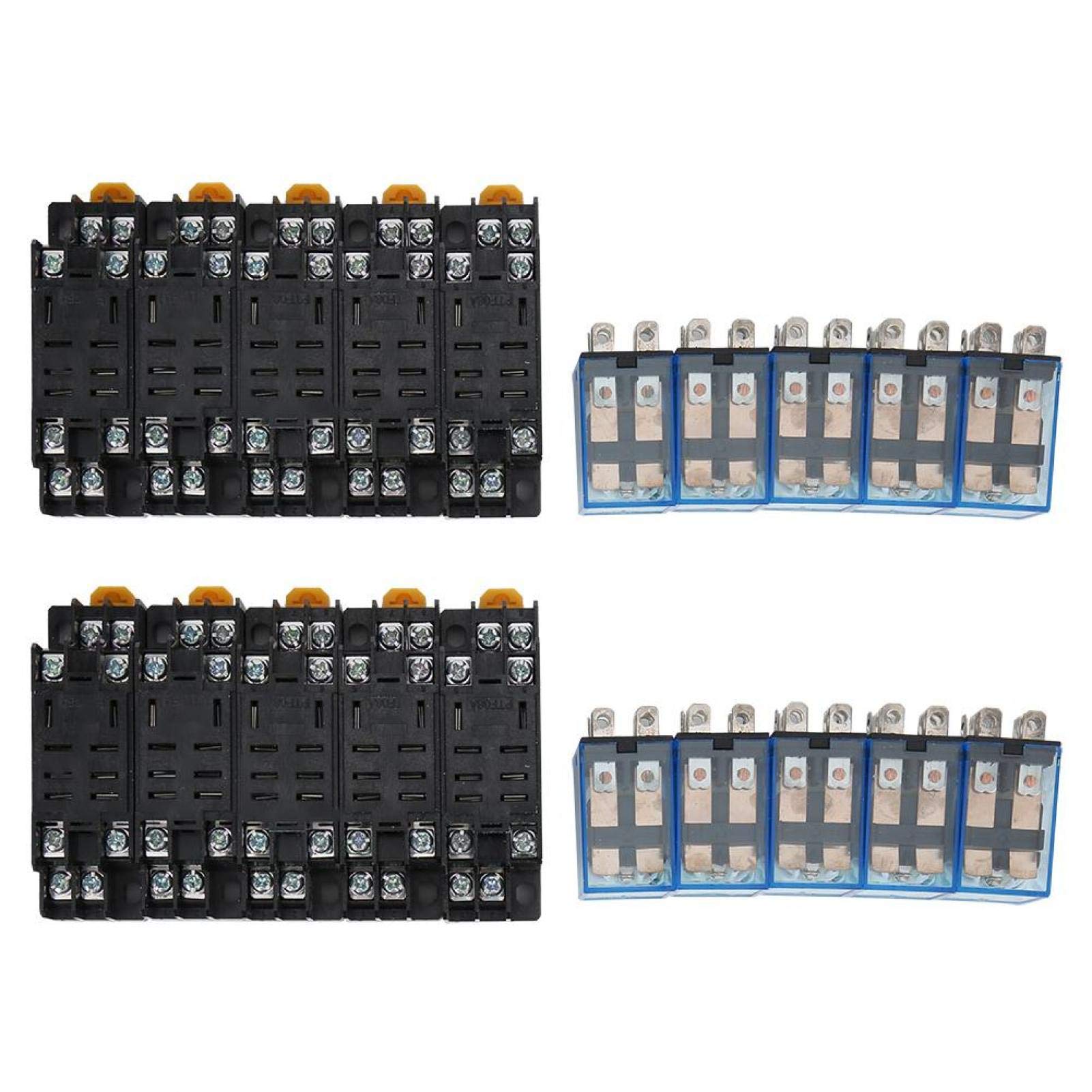 DC Coil Power Relay 10 Sets - DIN Rail for Truck & Boat Electrical Systems