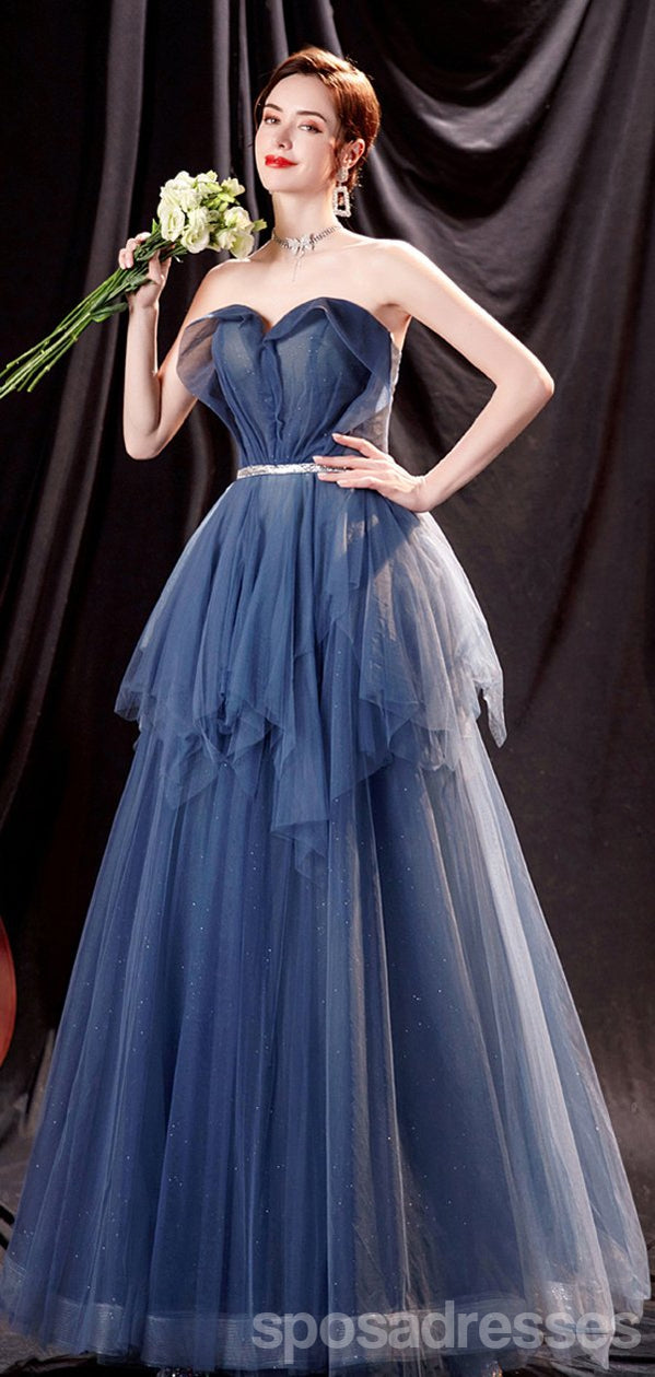 Elegant Blue A-Line Sweetheart Sleeveless Prom Dress for Women | Affordable Party & Homecoming Dance Gown | Perfect for Formal Events, Weddings & Special Occasions