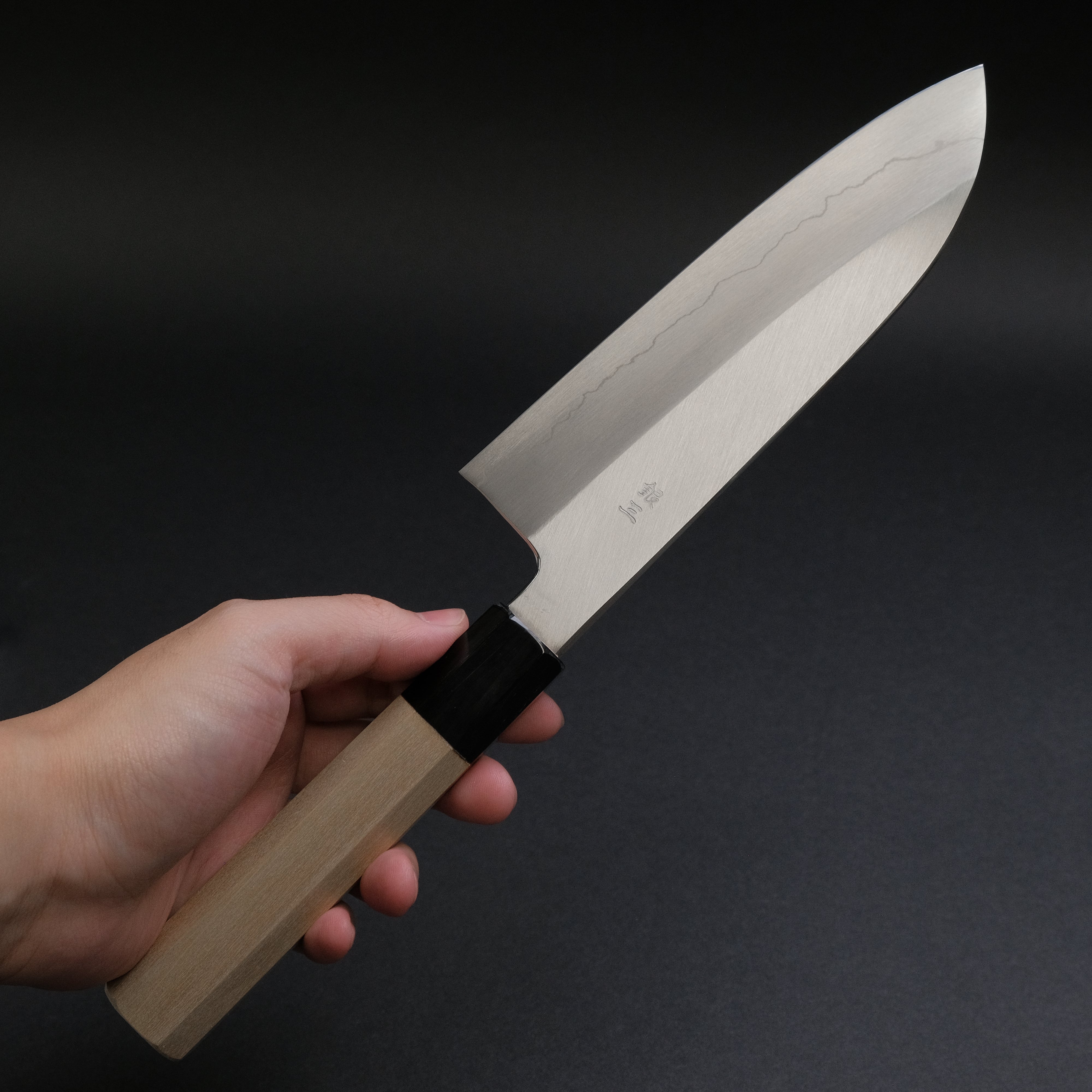 Hitohira Kikuchiyo Ren Silver #3 Santoku Knife 180mm - Japanese Ho Wood Handle - Professional Chef Knife for Slicing, Dicing & Chopping - Perfect for Home Kitchen & Restaurant Use