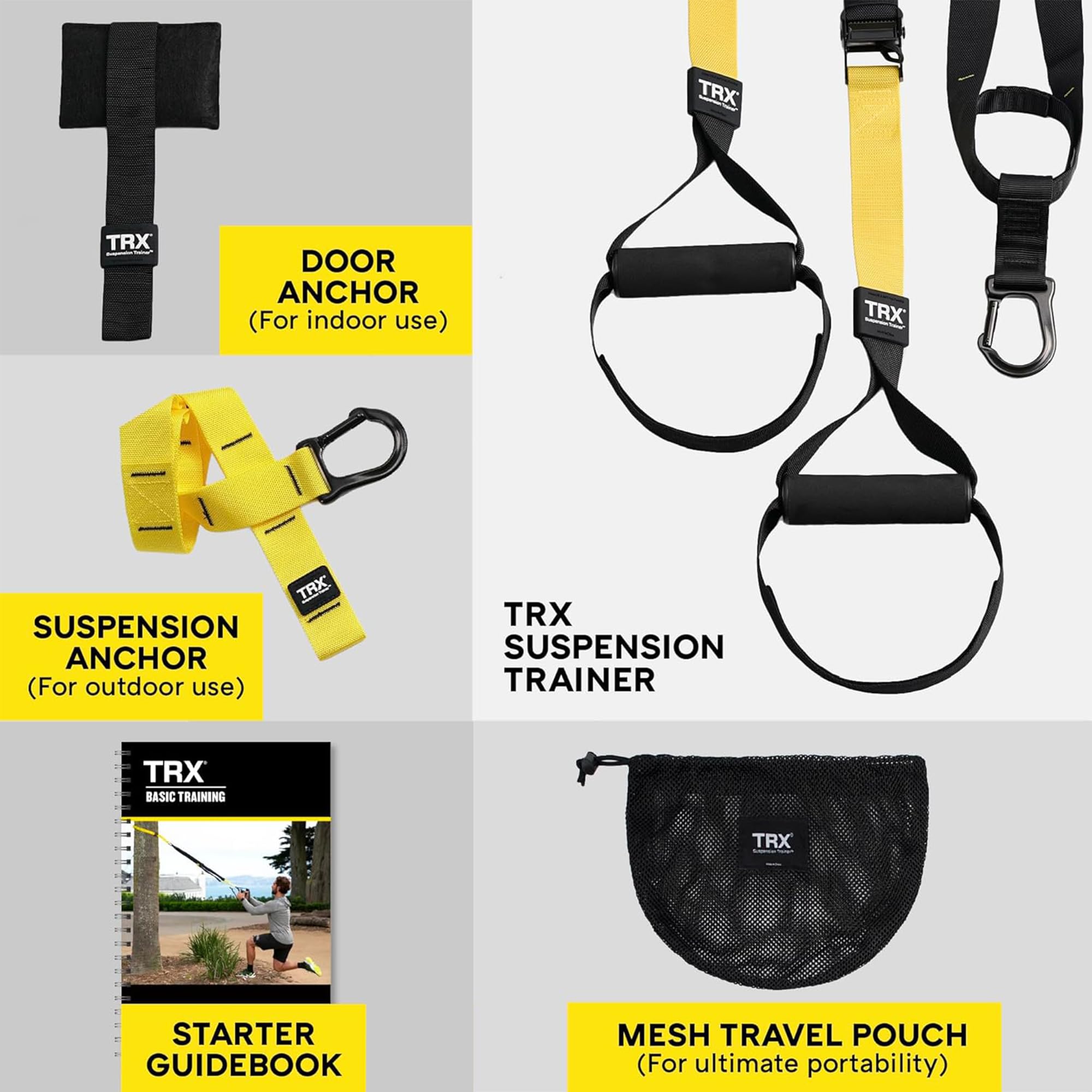TRX All-in-ONE Suspension Training System for Full Body Workouts - Home Gym, Travel & Outdoor Fitness Equipment with Anchors, Workout Guide & Video Tutorials | Perfect for Strength Training, Weight Loss & Mobility Exercises at Home, Park or Hotel