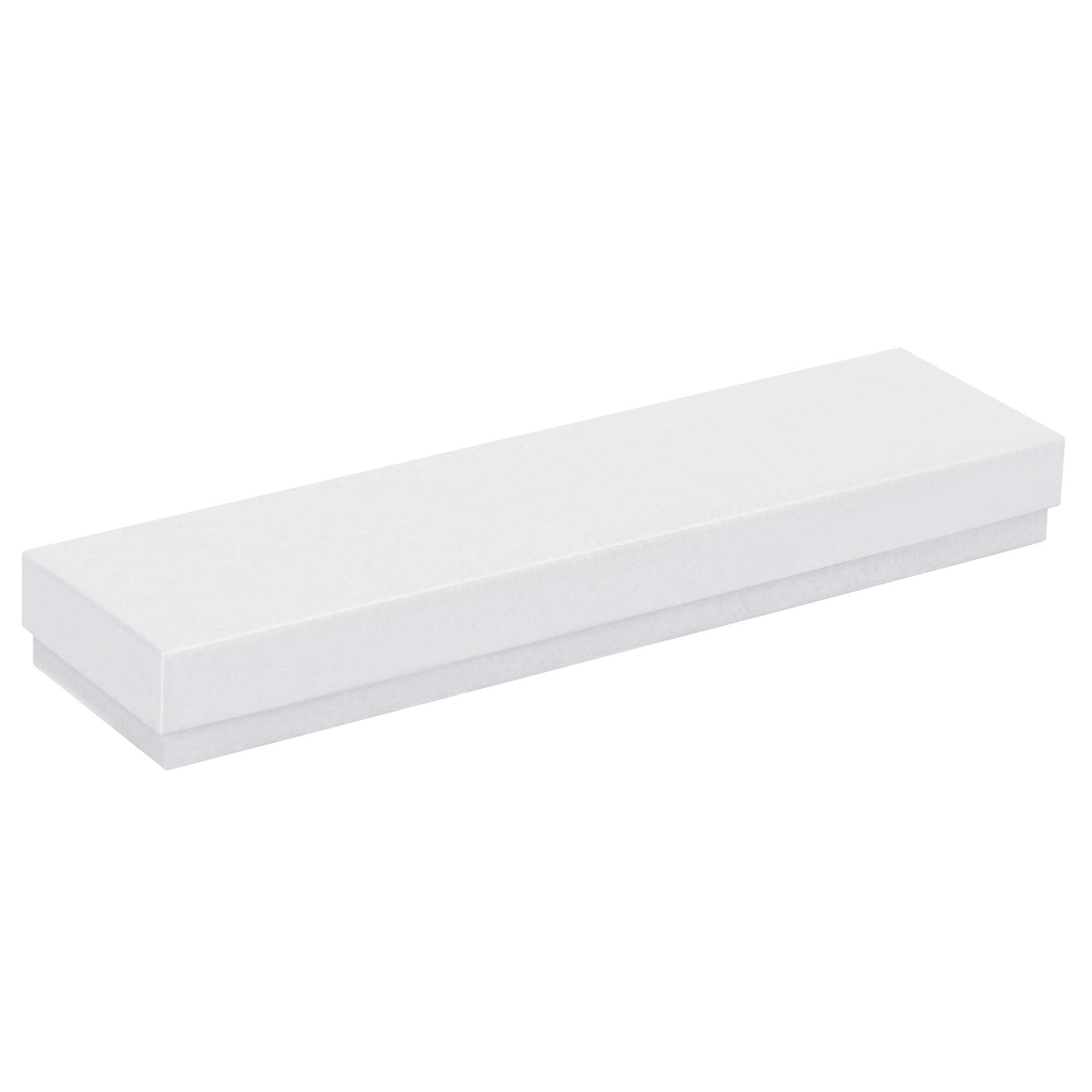 Aviditi 8x2x0.875 Inch White Jewelry Gift Boxes with Cotton Cushion - 100 Pack for Necklaces, Watches, Tennis Bracelets - Perfect for Jewelry Stores, Wedding Gifts & Luxury Packaging