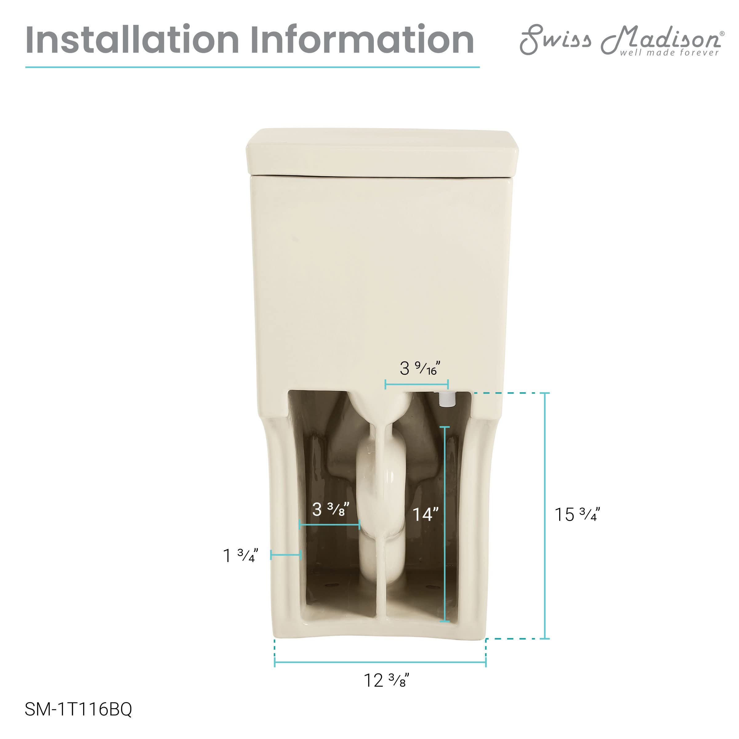 Swiss Madison Classe One Piece Toilet - Modern Elongated ADA Compliant Bathroom Toilet with Dual Flush 1.28 GPF, Front Flush Handle in Bisque Color - Perfect for Residential & Commercial Bathrooms, Hotels and Restrooms