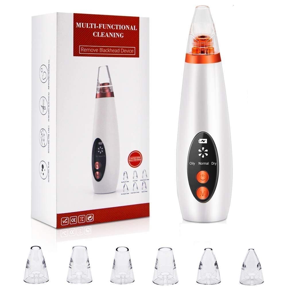 6-in-1 Blackhead Remover Vacuum - Pore Cleaner for Acne & Skin Care | Home Spa Device for Men & Women