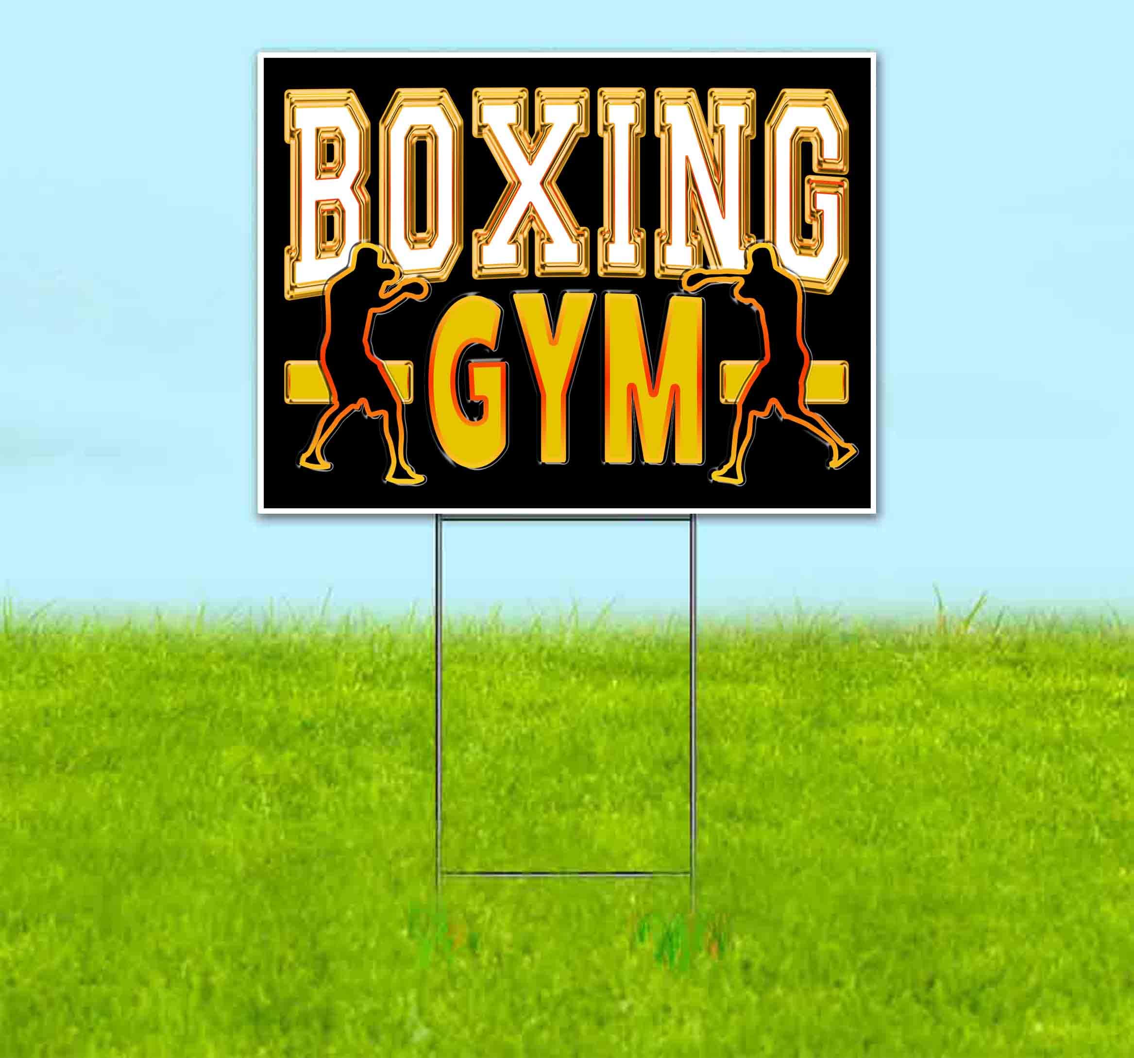 18x24 Inch Boxing Gym Yard Sign with Metal Step Stake - Bulk Discounts & Multi-Packs Available - Durable Advertising Sign for Gyms, Boxing Clubs & Sports Facilities - Perfect for Outdoor Promotion & Event Marketing in USA