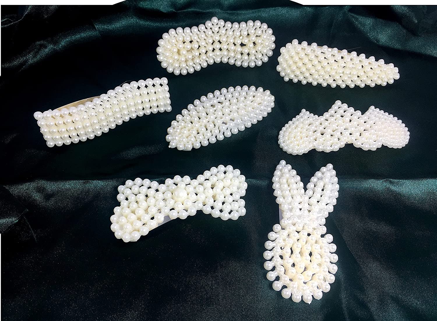Korean Style Pearl Hair Clips for Women - Large Hair Pins & Barrettes Set (6 Pack) - Elegant Hair Accessories for Weddings, Parties & Everyday Wear