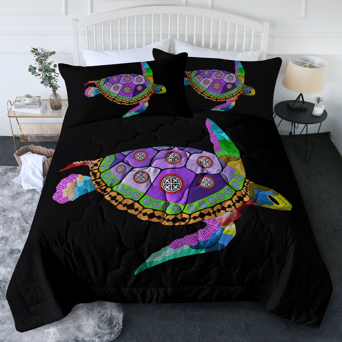 Free Spirit Turtle Comforter Set - Soft & Cozy Turtle Print Bedding for Kids & Teens | Perfect for Bedrooms, Dorms & Sleepovers