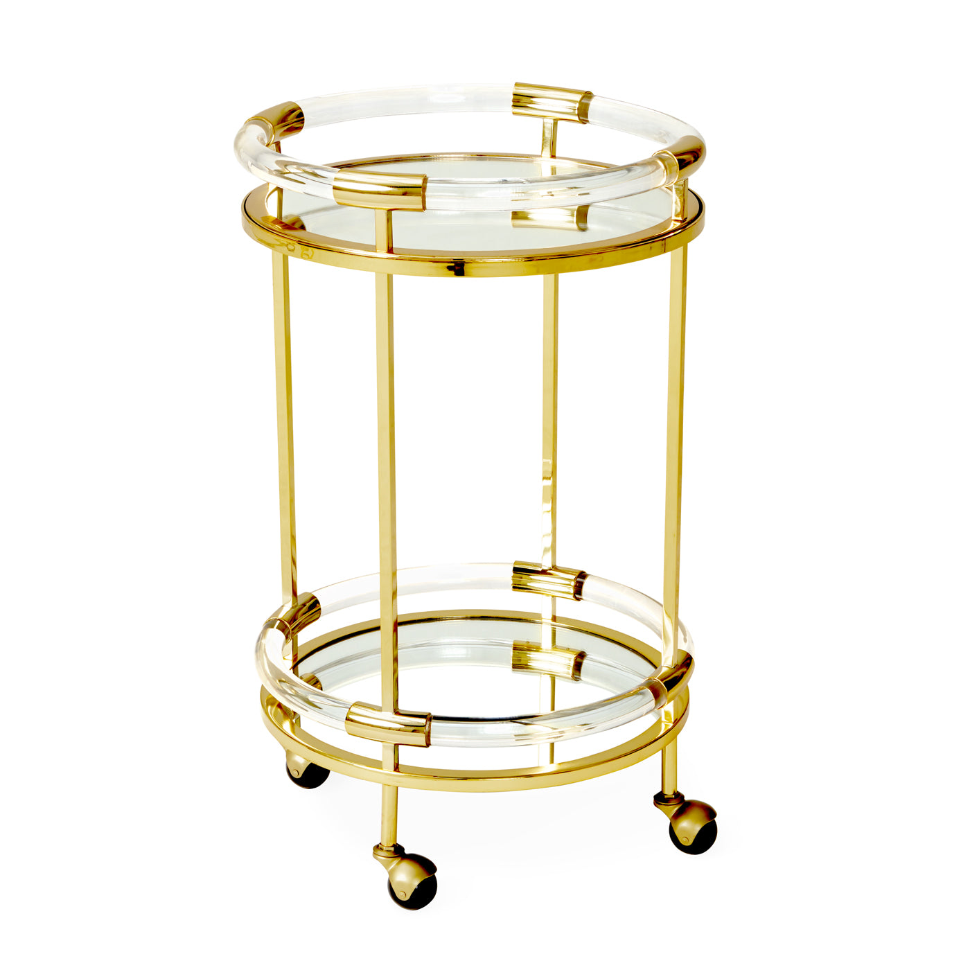 Jacques Round Bar Cart - Modern Rolling Drink Cart with Wheels for Home Bar, Living Room, or Outdoor Entertaining | Stylish & Functional Beverage Serving Cart