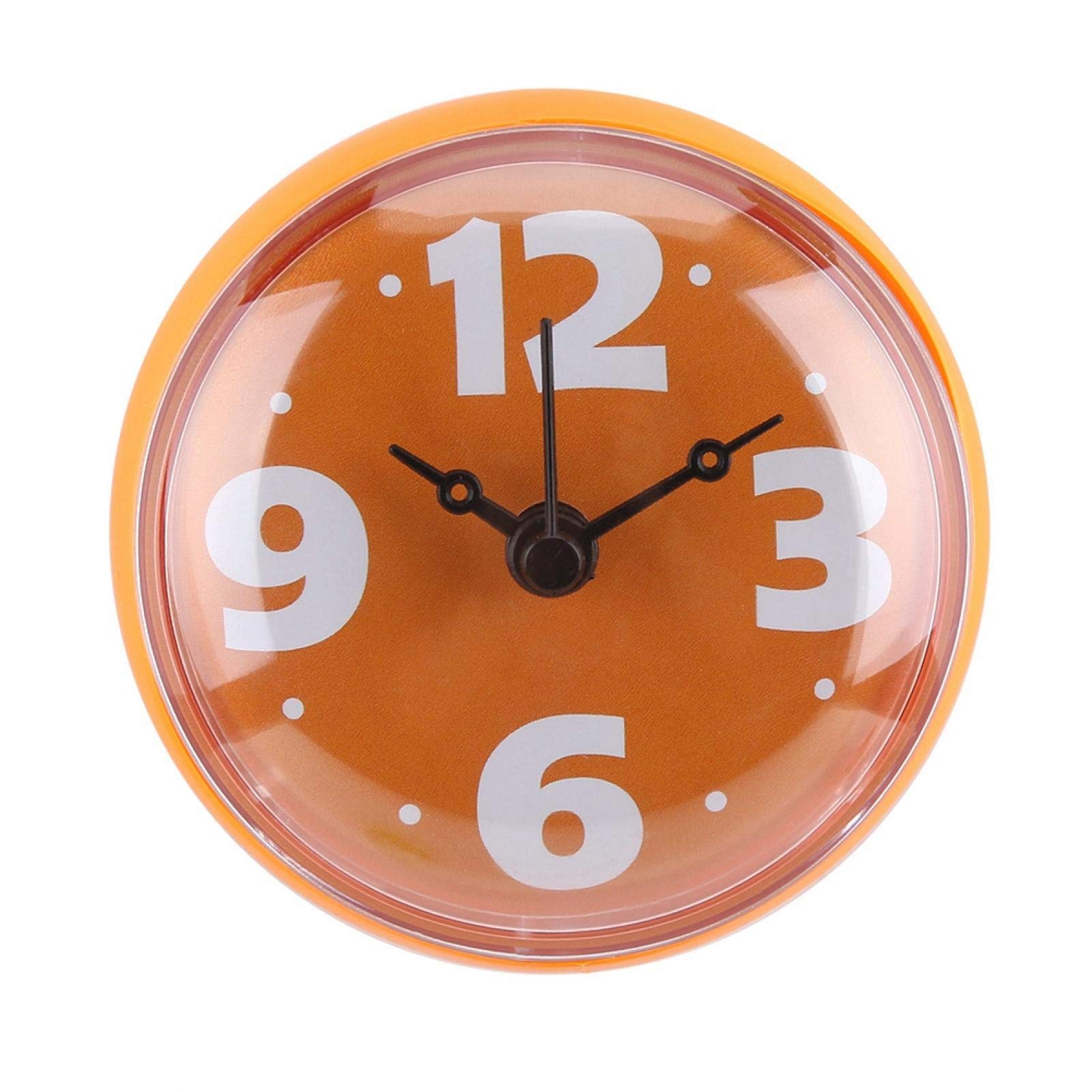 GLOGLOW Waterproof Shower Clock with Suction Cup - Digital Bathroom Clock for Wall, Window & Mirror - Orange - Perfect for Bathroom, Shower, Spa & Gym Use
