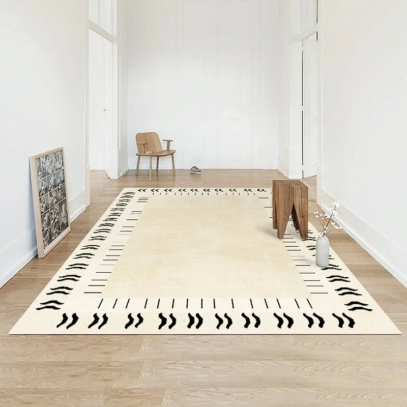 Brynlee Velvet Modern Geometric Area Rug for Living Room - Soft & Stylish Home Decor for Cozy Spaces