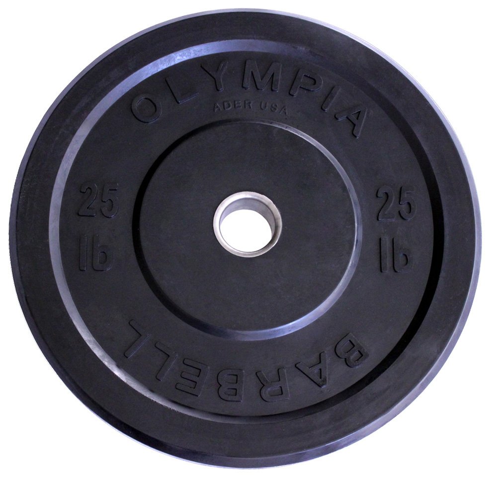 Olympic Bumper Plates - Pair of 45LB Black Rubber Weight Plates for CrossFit, Powerlifting & Home Gym (IWF Standard) - Perfect for Weight Training, Strength Building & Functional Fitness Workouts