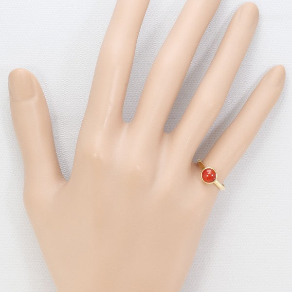 18K Yellow Gold Coral Ring for Women - Elegant Handmade Jewelry Gift for Birthday, Anniversary & Valentine's Day - Perfect for Beach Weddings & Summer Fashion Accessories