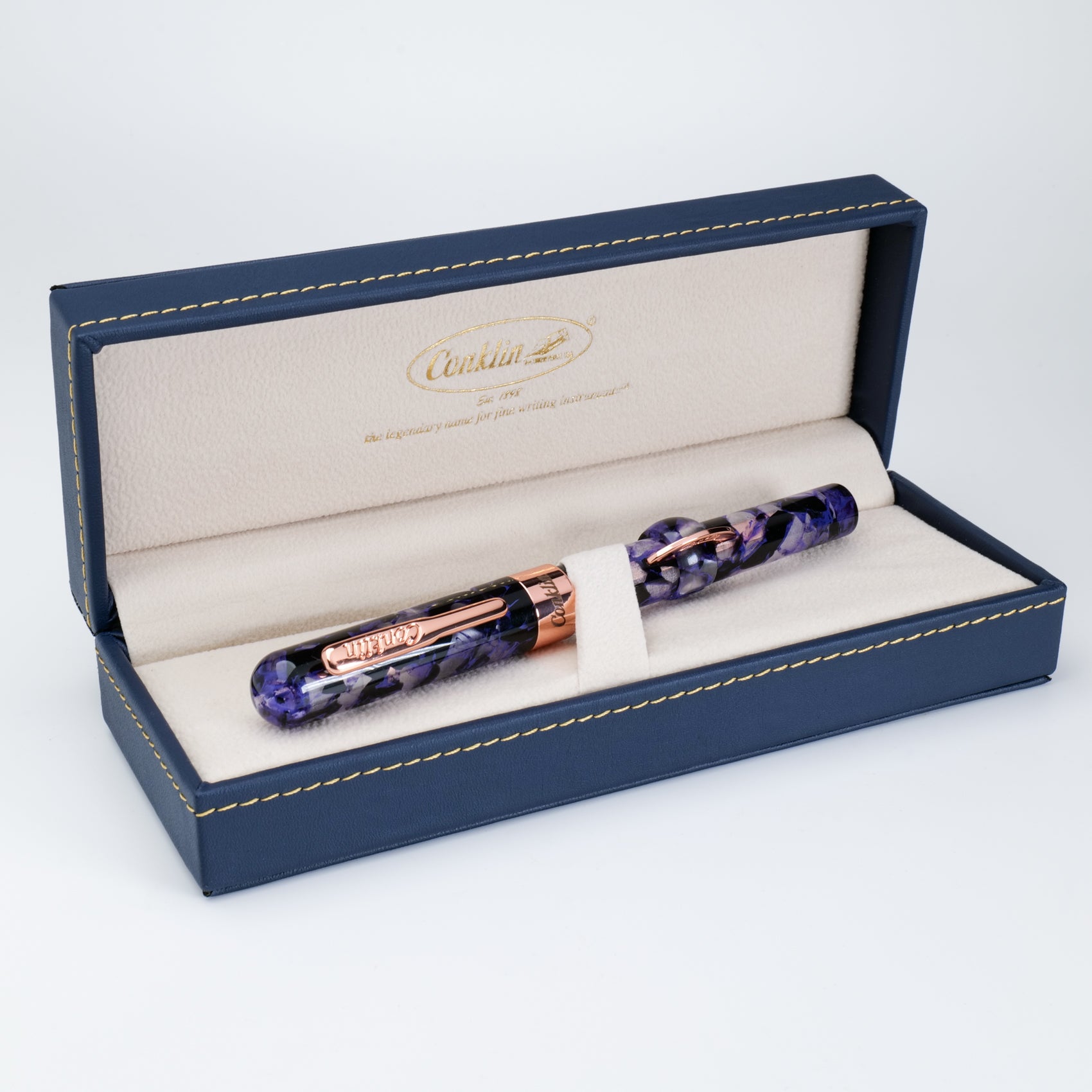 Conklin Mark Twain Crescent Filler Fountain Pen - Purple Fusion Limited Edition - Luxury Writing Pen for Calligraphy, Journaling & Gift Giving