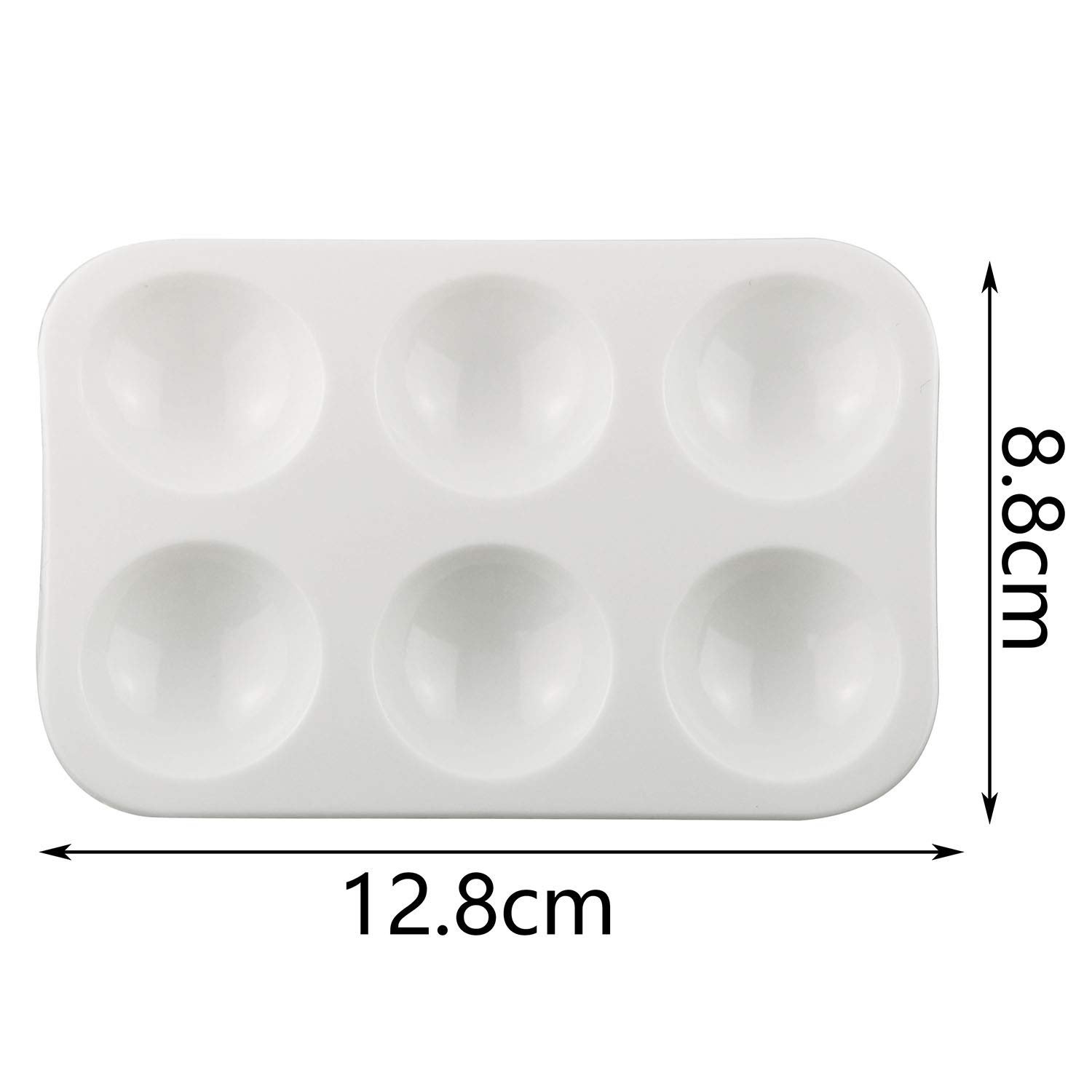 10PCS White Plastic Rectangular Artist Paint Palettes - 6 Wells Color Mixing Trays for Watercolor, Gouache, Acrylic & Oil Painting - Perfect for Artists, Calligraphy & DIY Craft Projects