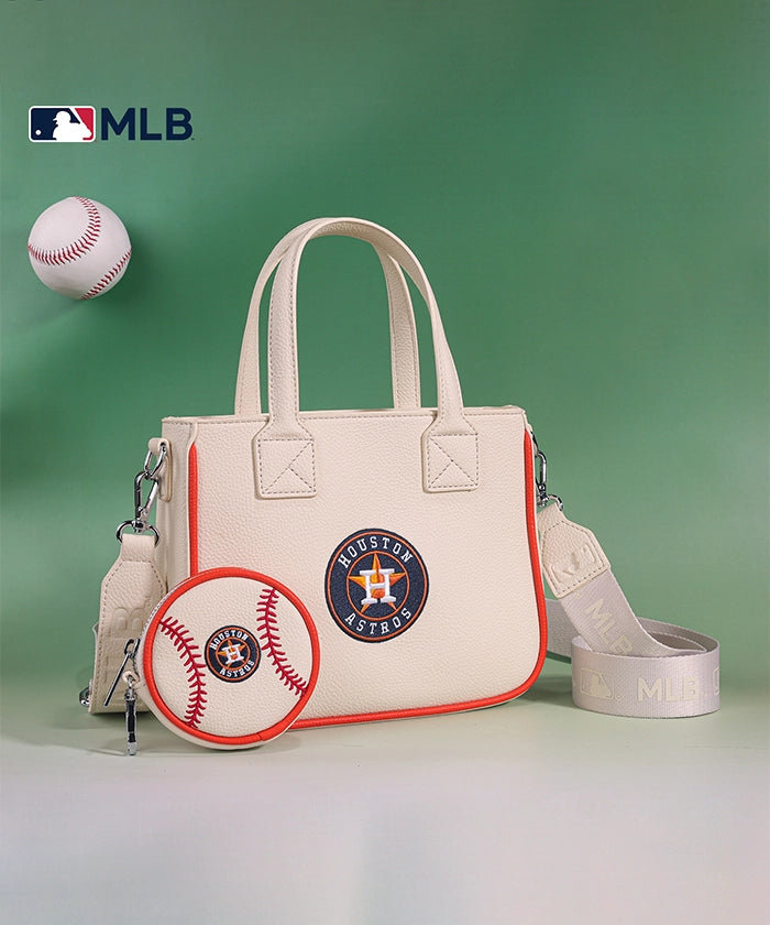 Houston Astros MLB Team Tote Bag with Baseball Coin Pouch - Stylish Baseball Fan Gift for Game Day & Travel Accessories