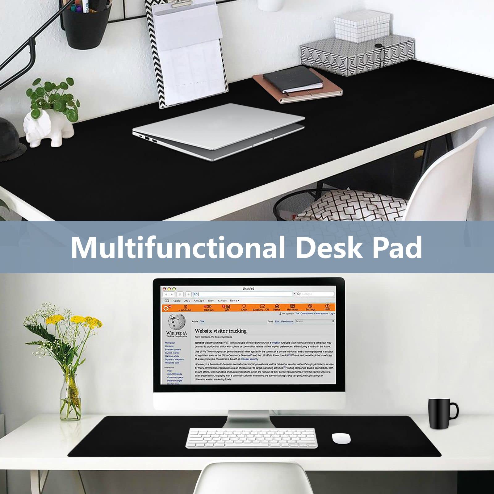 Premium Pineapple Print Leather Desk Mat - Dual Sided Waterproof Large Mouse Pad (23.6x47.2in) for Office, Gaming & Home - Writing Surface, Desk Protector & Stylish Workspace Decor