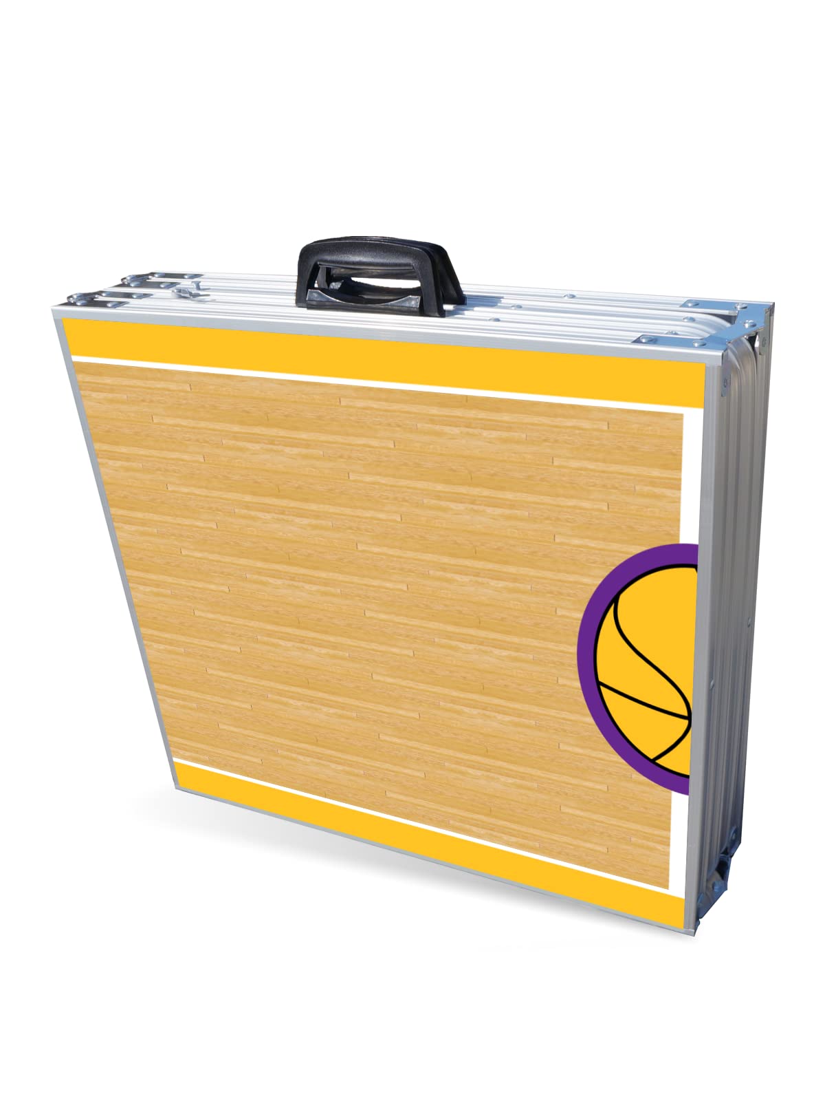 8-Foot Folding Portable Beer Pong Table with Optional Cup Holders & LED Lights - Los Angeles Lakers Basketball Court Design | Perfect for Parties, Tailgates & Outdoor Games