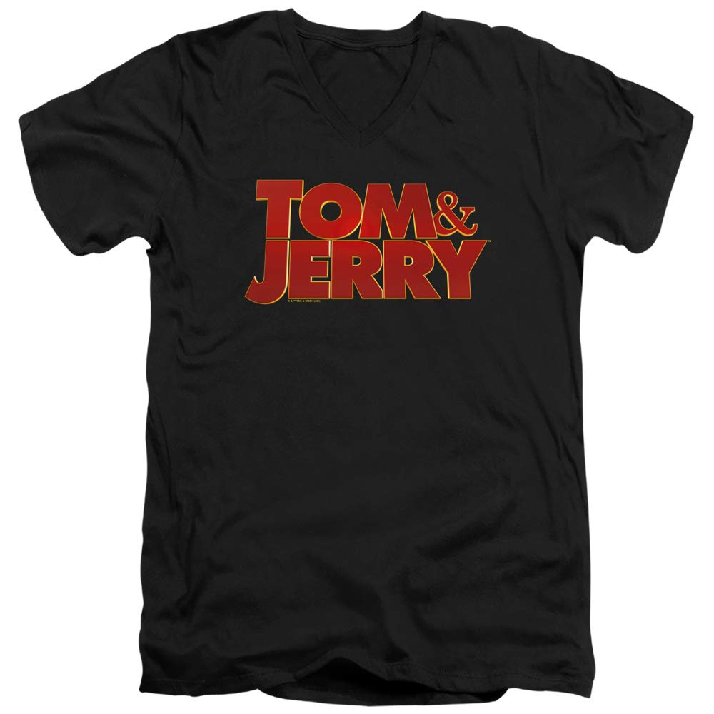 Tom and Jerry Movie Logo Unisex V-Neck T-Shirt for Adults | Casual Wear, Gift Idea, Fan Merchandise