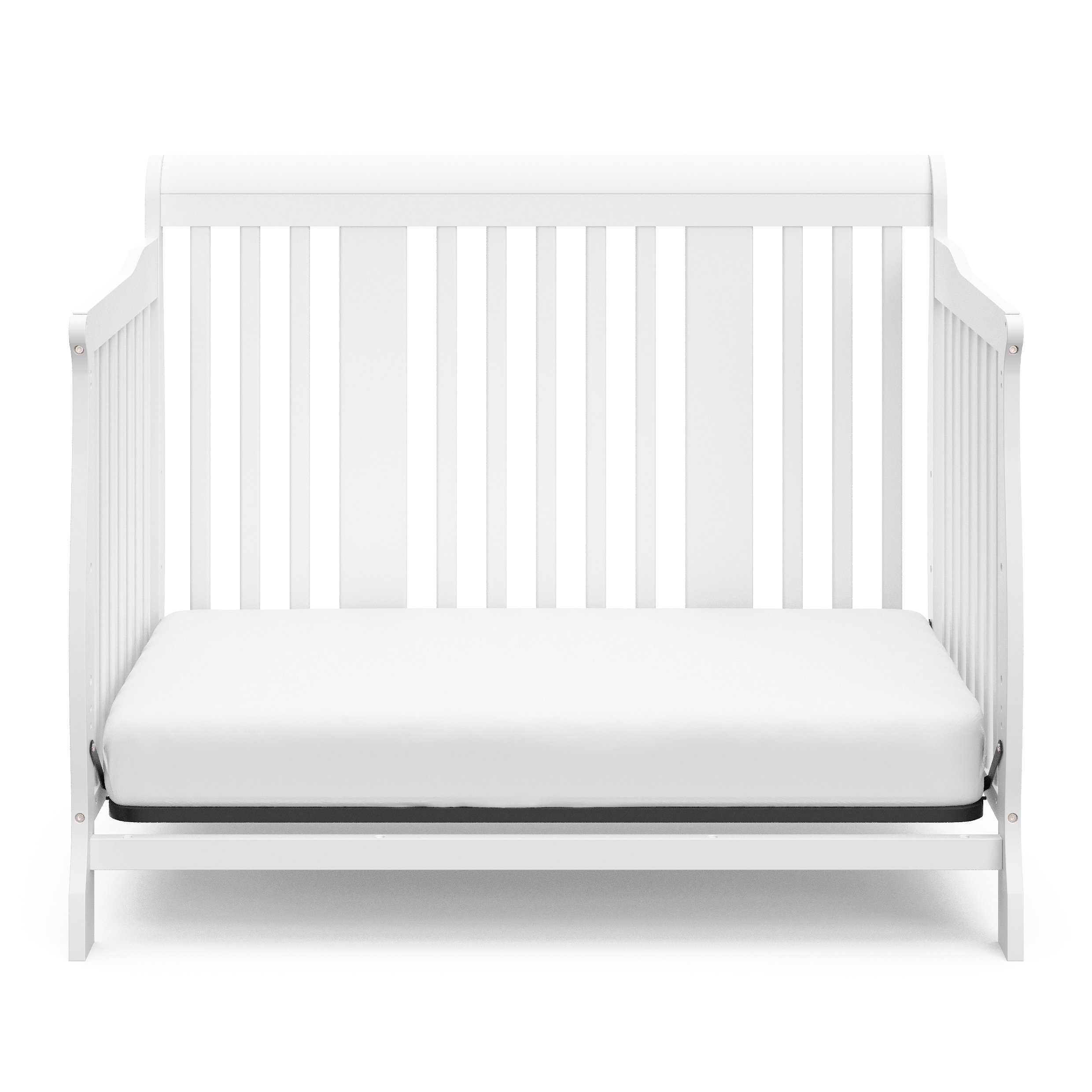 Storkcraft Tuscany 4-in-1 Convertible Crib in White | Toddler Bed, Daybed & Full Size Bed Conversion | 3-Level Adjustable Height | Nursery & Kids Room Furniture (Mattress Not Included) | Perfect for Newborns to Teens Growing Needs