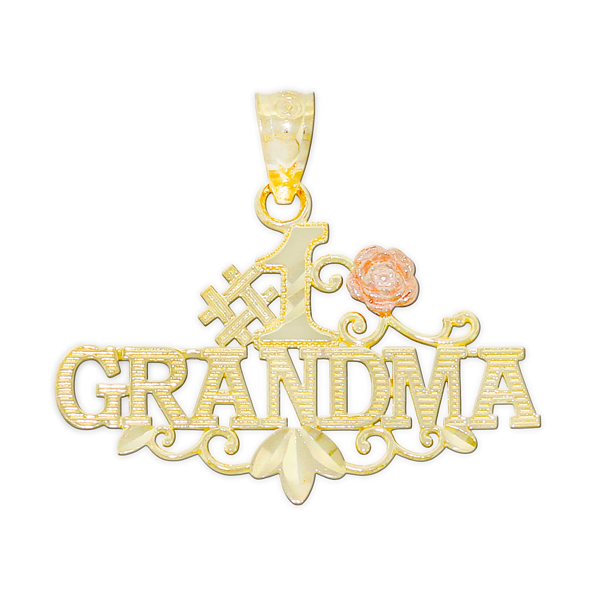 10K Gold Grandma Charm Pendant - Elegant Grandma Jewelry Gift for Birthday, Mother's Day & Christmas - Perfect for Necklace, Bracelet or Keepsake Box