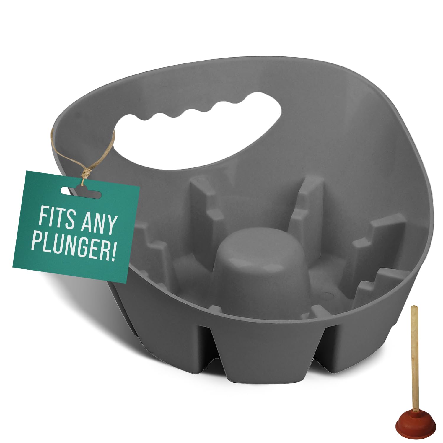 Universal Plunger Tray for Toilet & Sink - Drip Catcher with Germ Protection - Easy Clean Gray Bathroom Organizer - Pack of 1 - Perfect for Home, Office & Public Restrooms