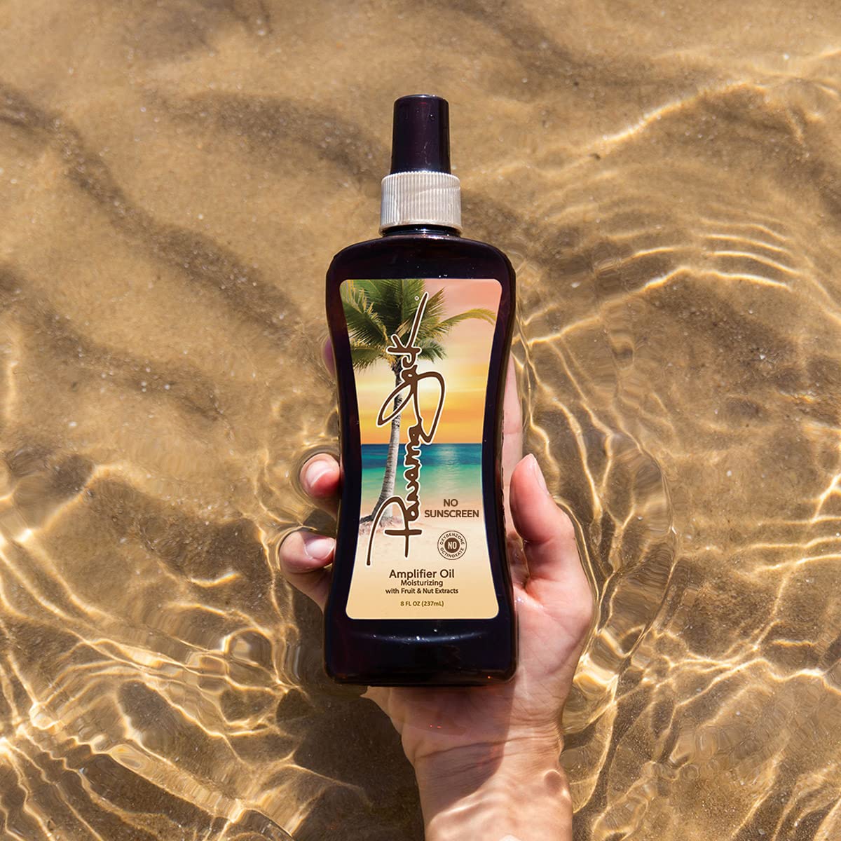 Panama Jack Amplifier Suntan Oil - 0 SPF, Lightweight Formula with Exotic Oils, Fruit & Nut Extracts, Tropical Scent, 8 Fl Oz (12 Pack) | Perfect for Beach, Pool & Summer Tanning