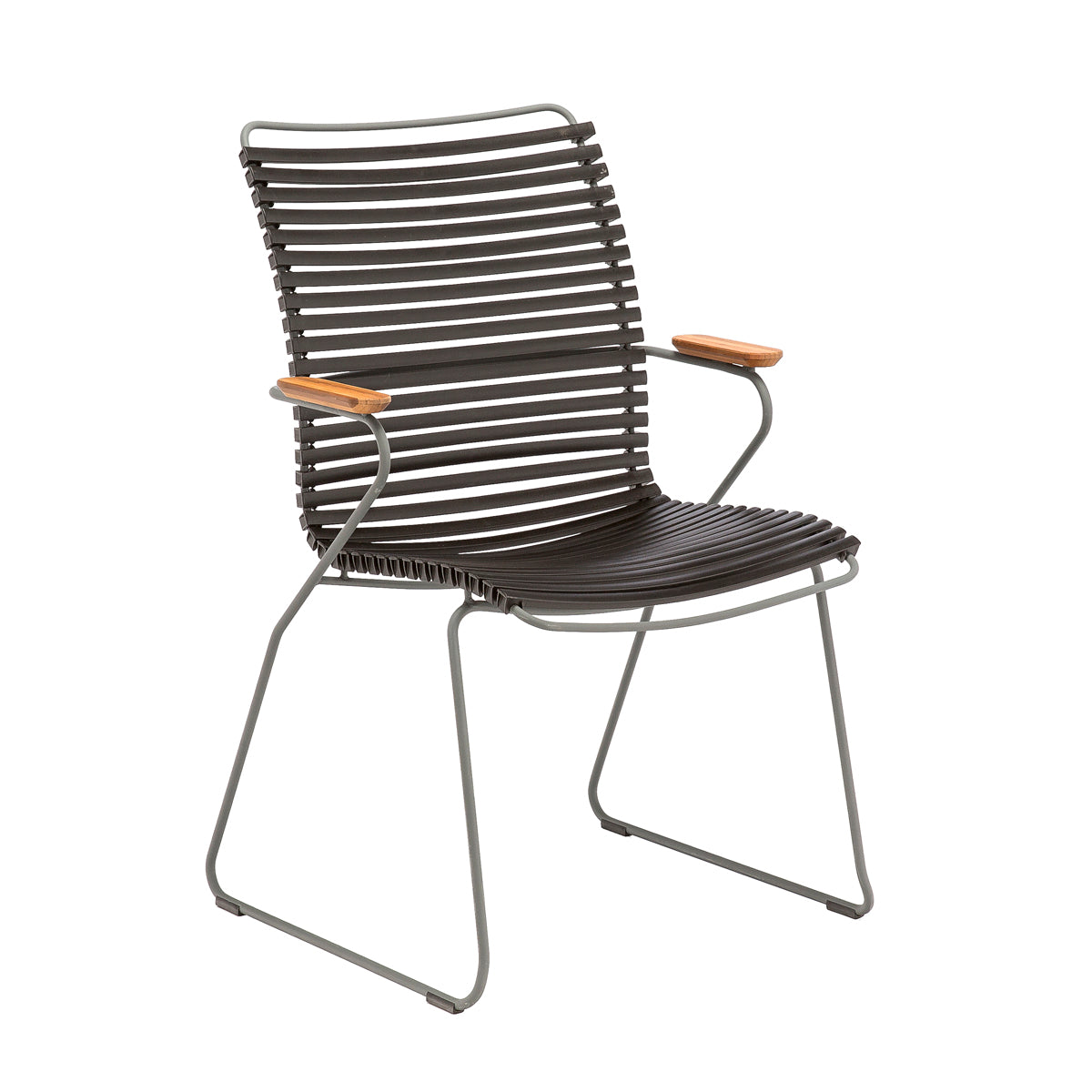 Click Outdoor Tall Back Dining Chair With Armrest - Weather-Resistant Patio Furniture for Garden, Poolside, and Restaurant Use